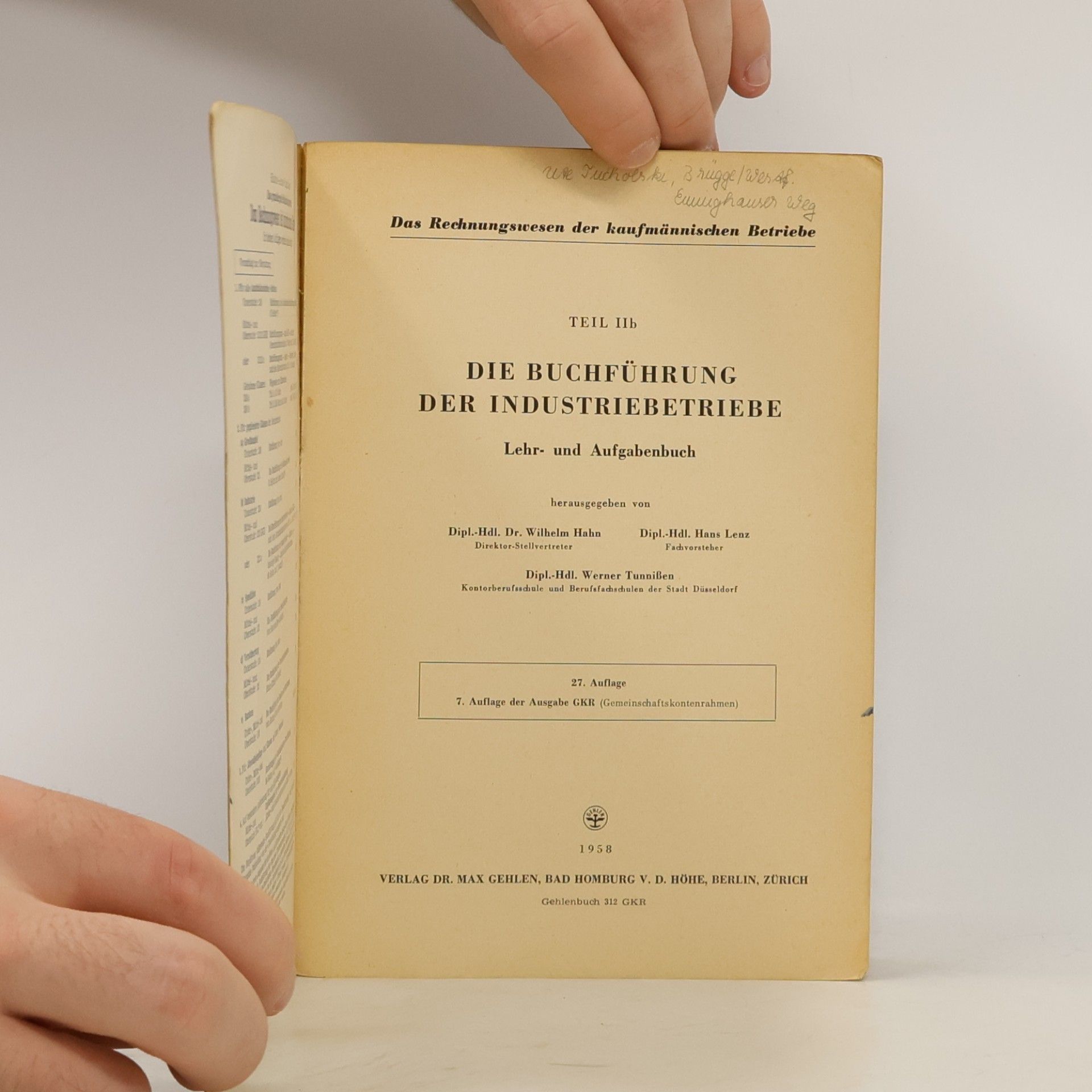 Wilhelm Hahn Die Buchführung der Industriebetriebe