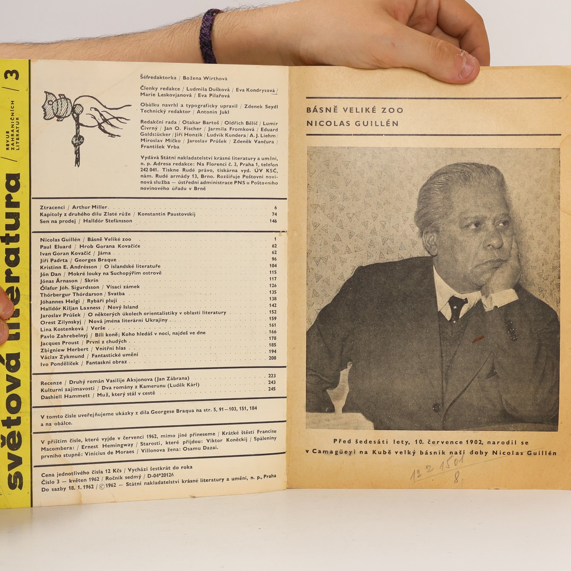 kolektiv Světová literatura 3/1962