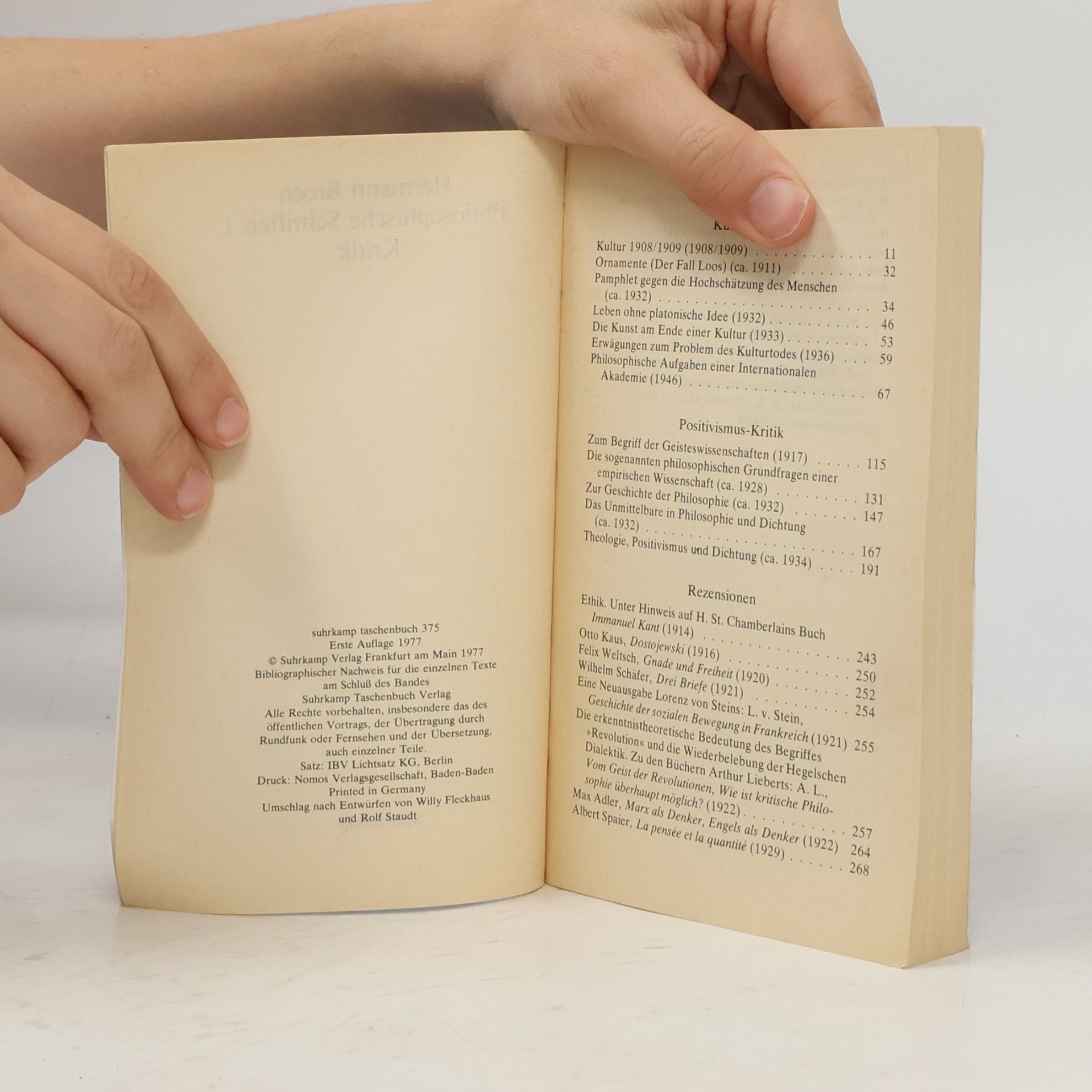 Hermann Broch Philosophische Schriften 1