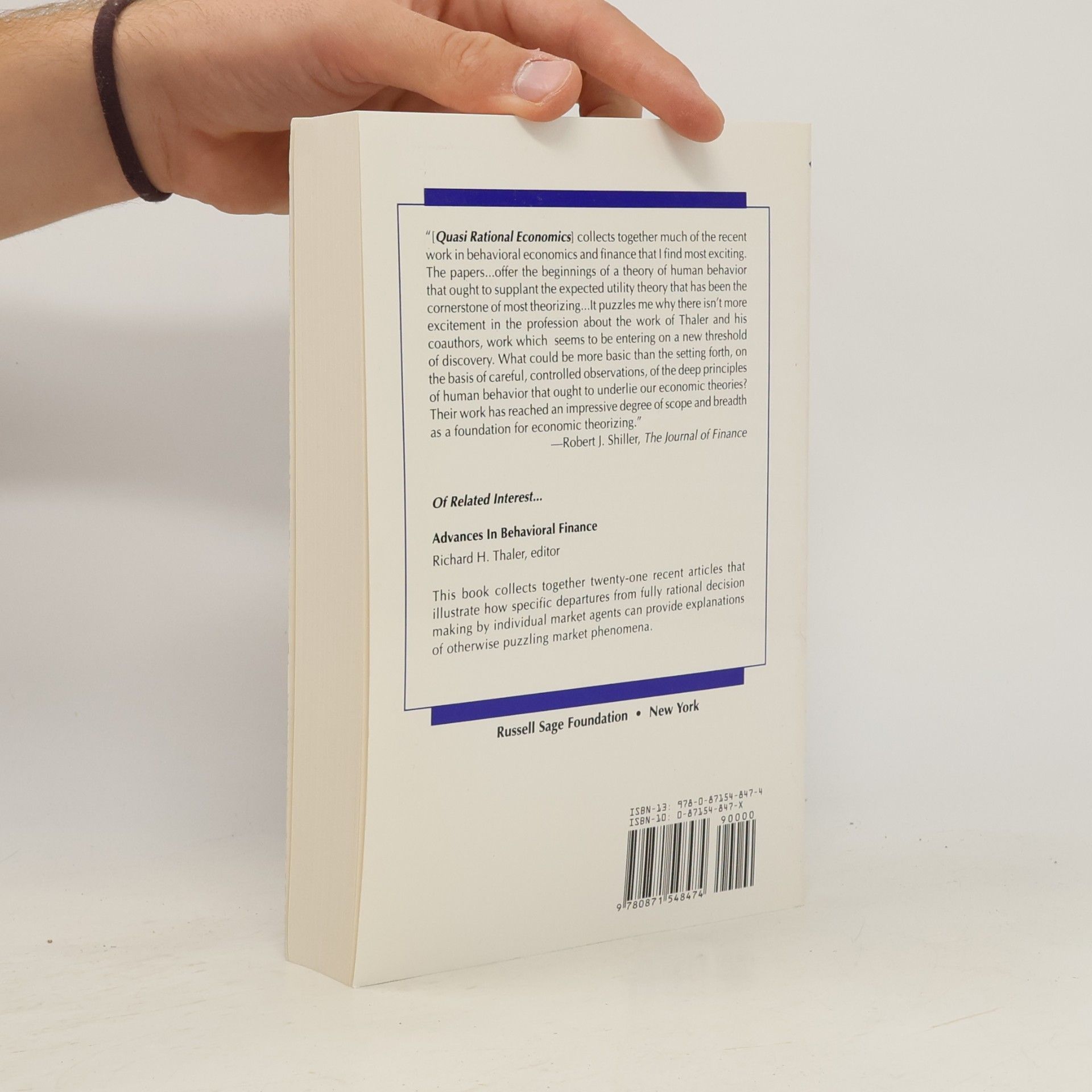 Richard H. Thaler Quasi Rational Economics