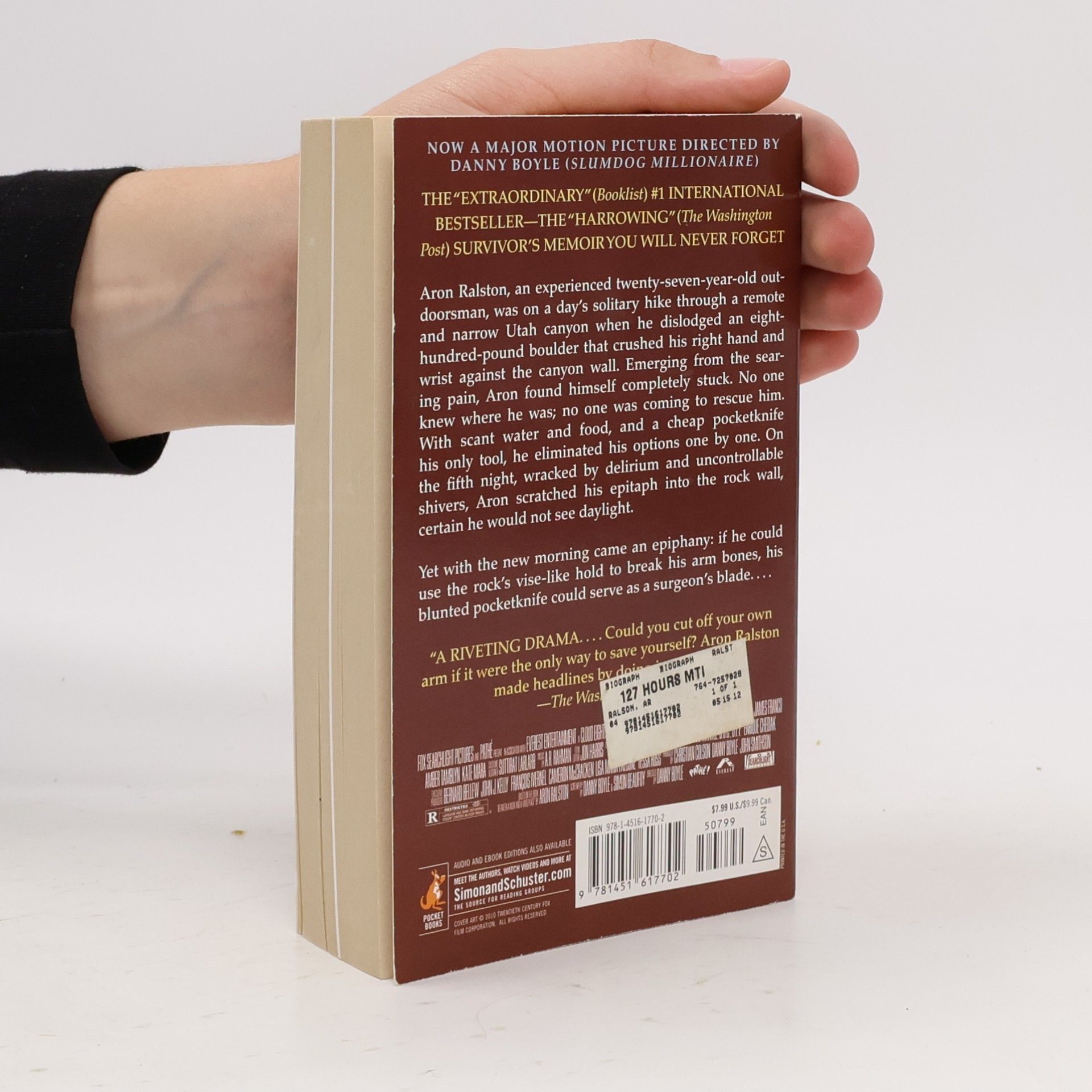 Aron Ralston 127 Hours, Film Tie-In, English edition. 127 Hours - Im Canyon, englische Ausgabe