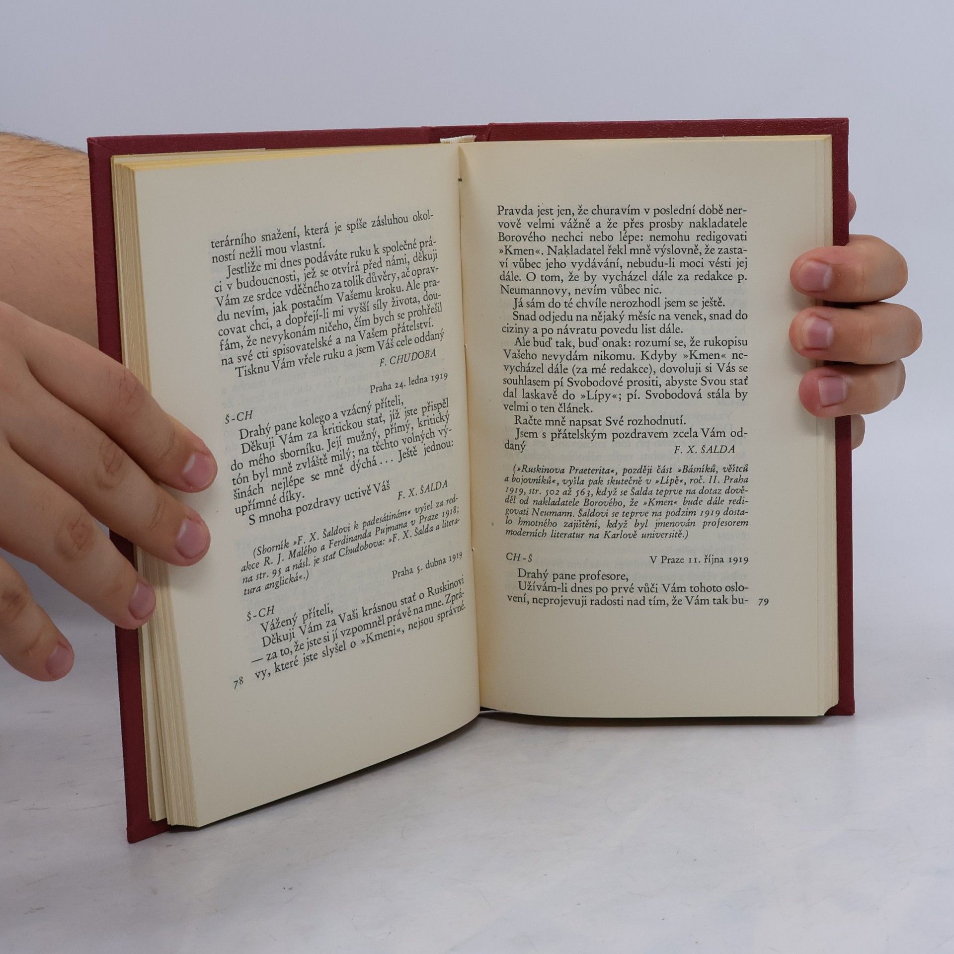 František Xaver Šalda Listy o poesii a kritice. Vzájemné dopisy F.X. Šaldy a F. Chudoby