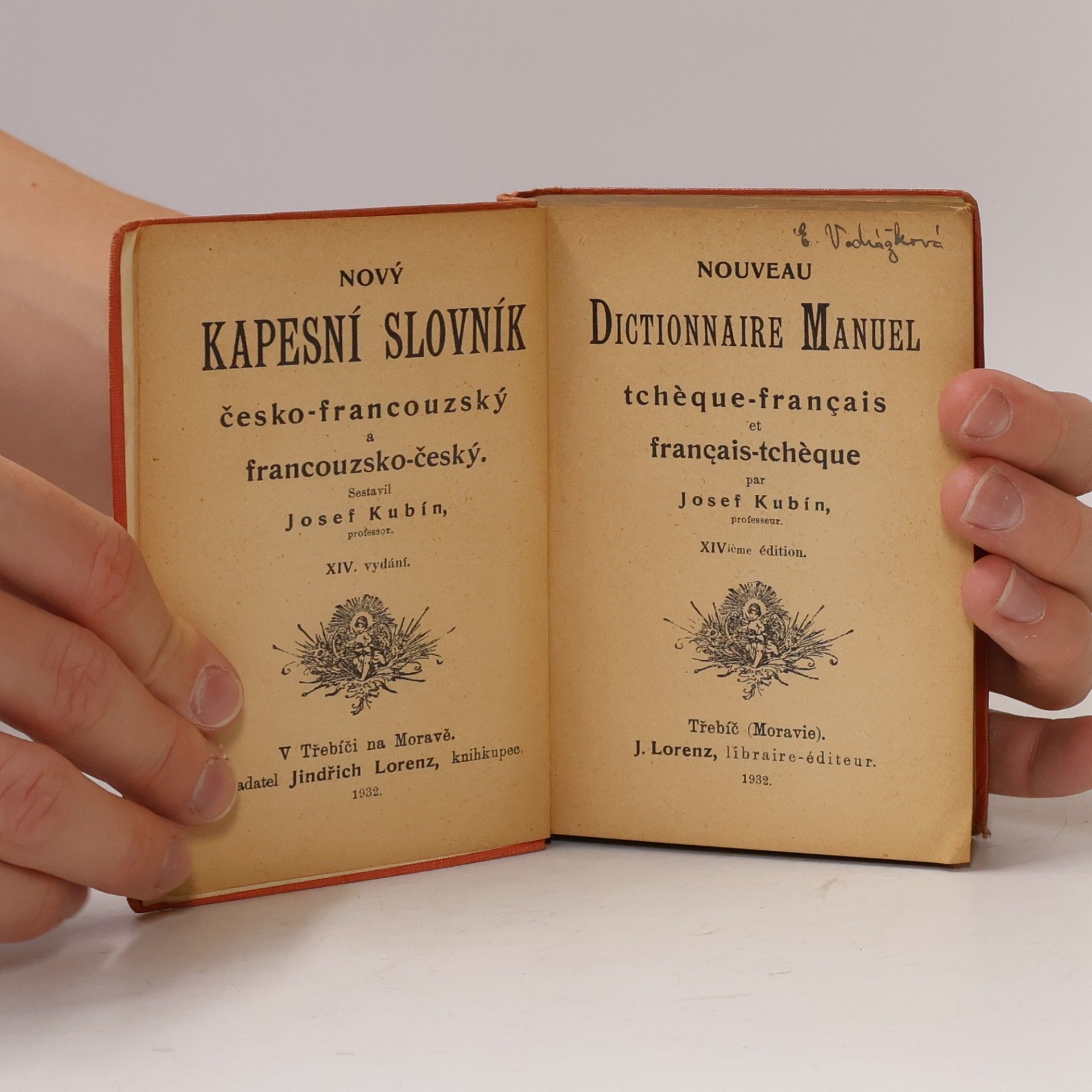 Josef Kubín Nový kapesní slovník česko-francouzský a francouzsko-český