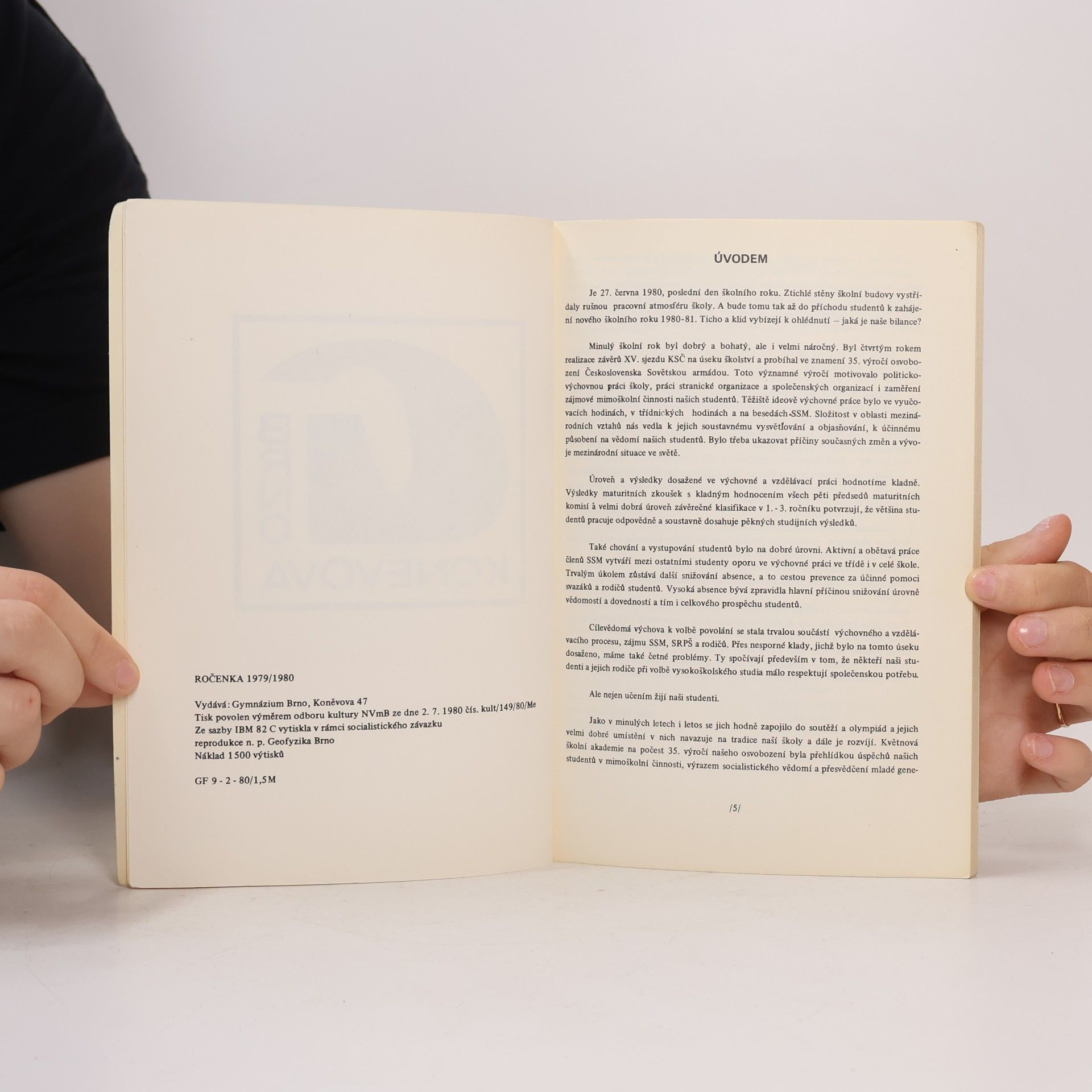 kolektiv Ročenka Gymnázium Koněvova 1979-1980