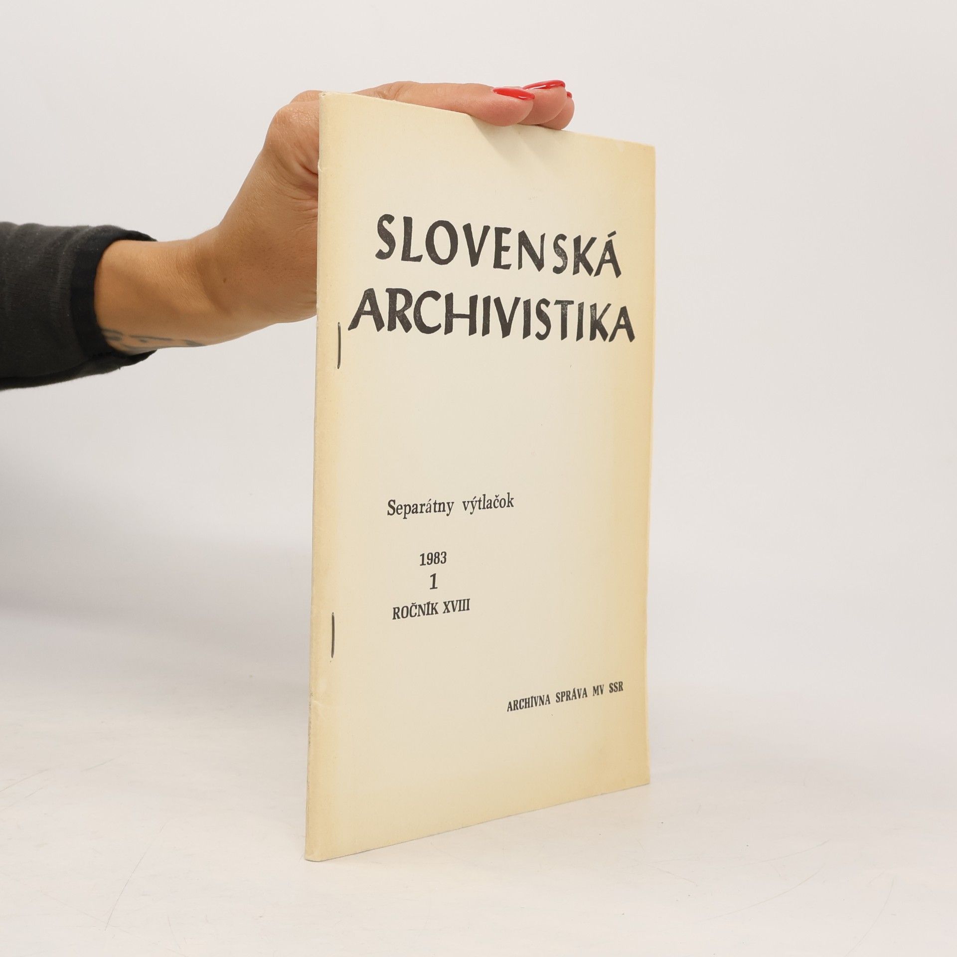 Various authors Slovenská archivistika 1/1983. Ročník XVIII