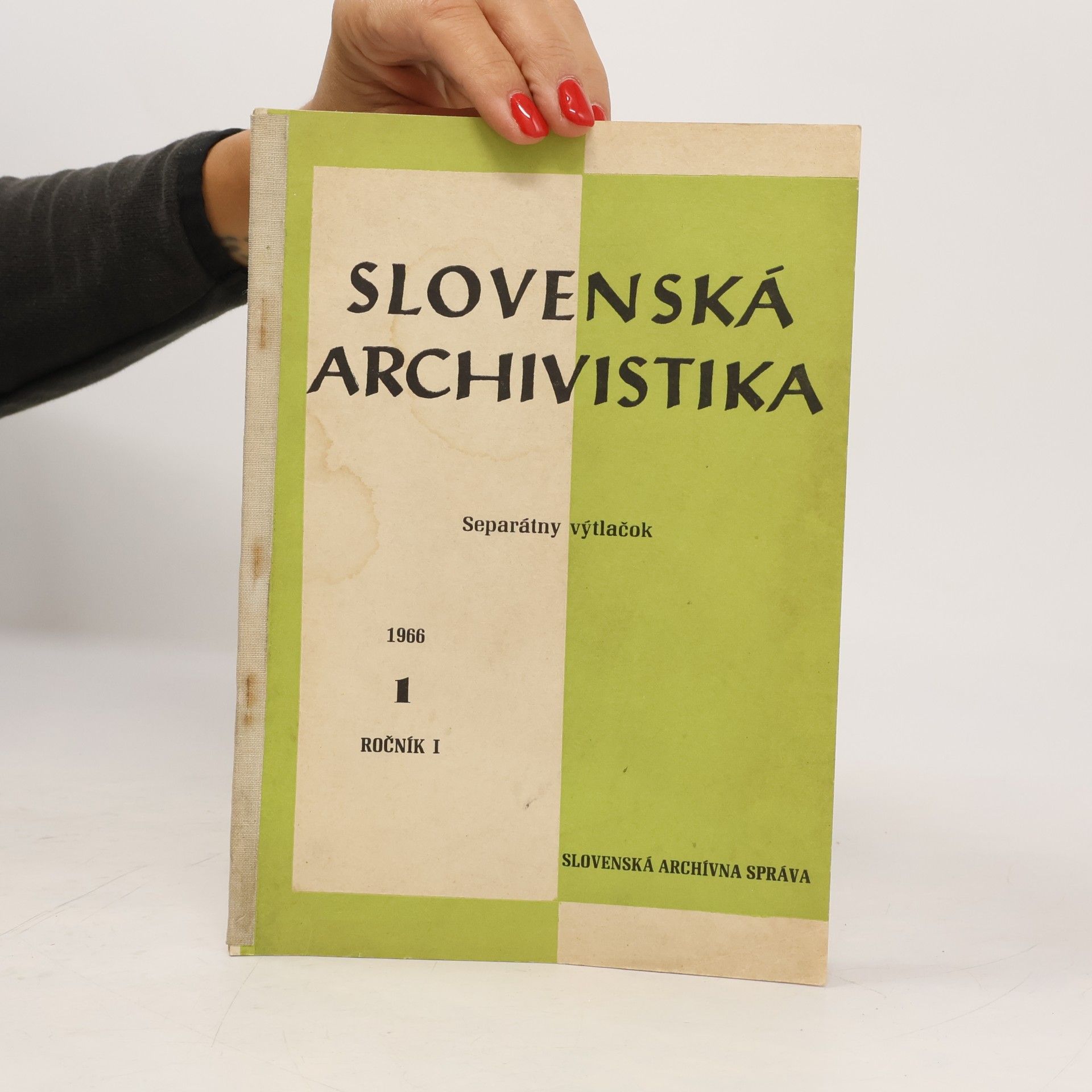 Kolektiv autorů Slovenská archivistika 1. Ročník 1966