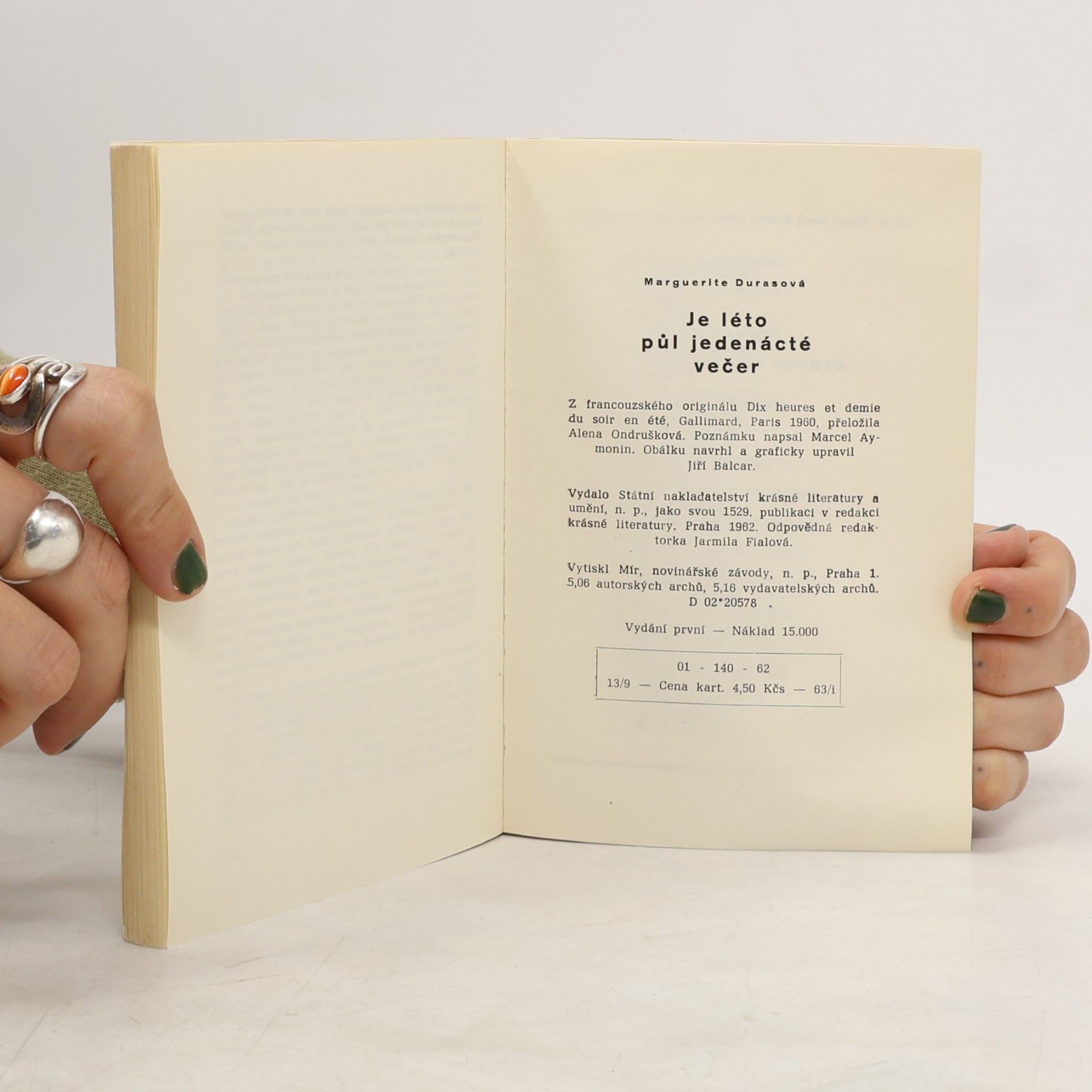 Marguerite Duras Je léto, půl jedenácté večer