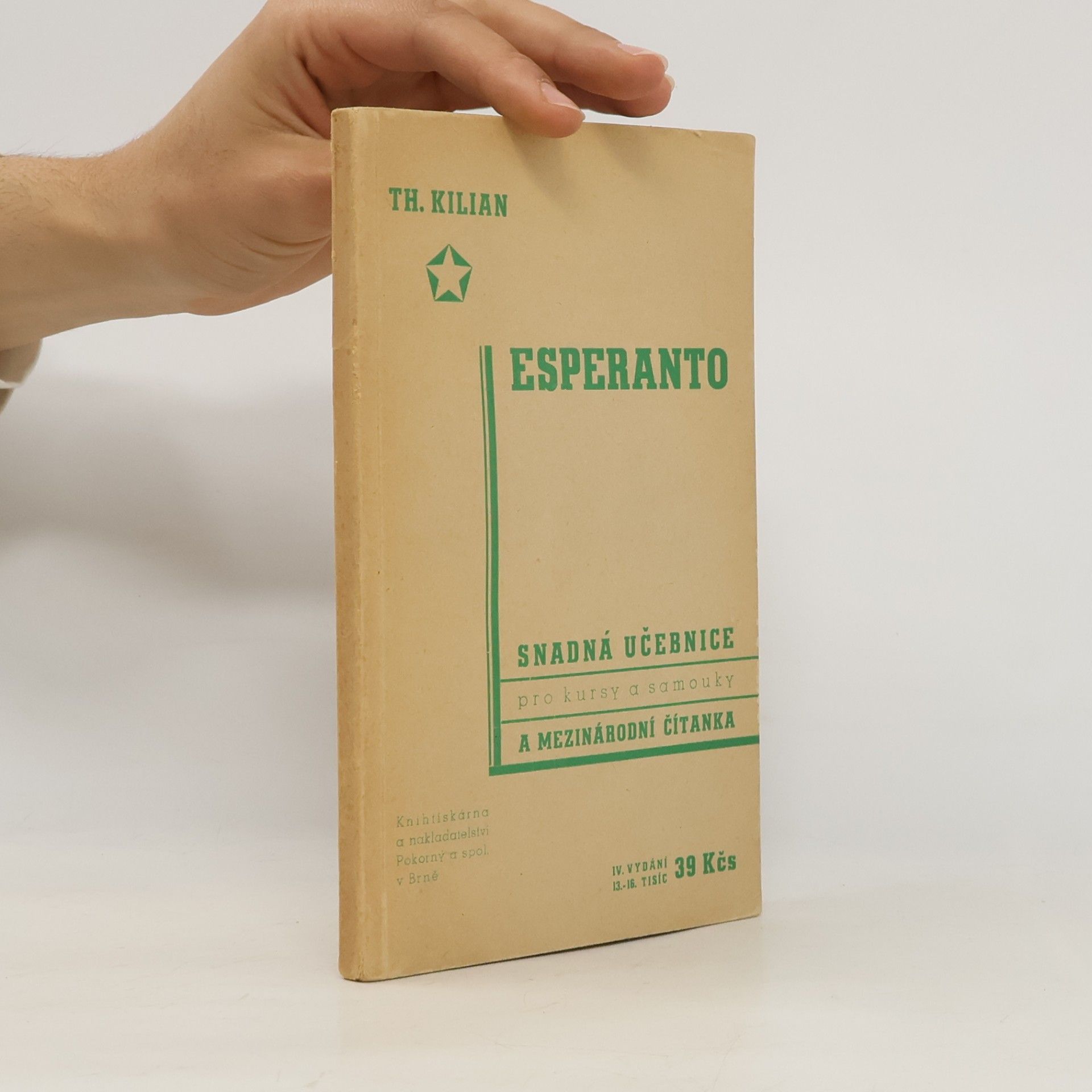 Kilian Theodor Esperanto – Snadná učebnice pro kursy a samouky a mezinárodní čítanka