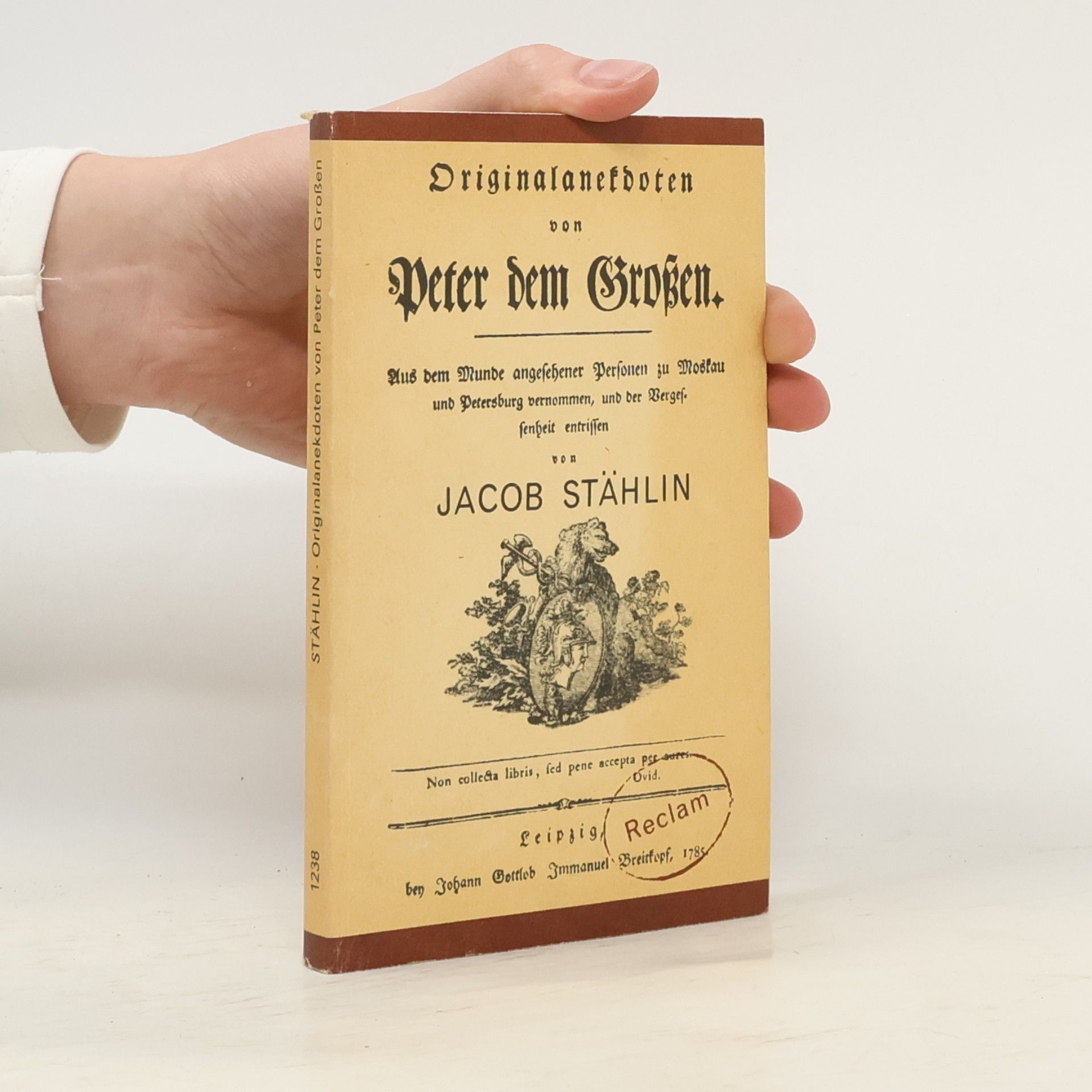 Jacob von Staehlin Originalanekdoten von Peter dem Grossen