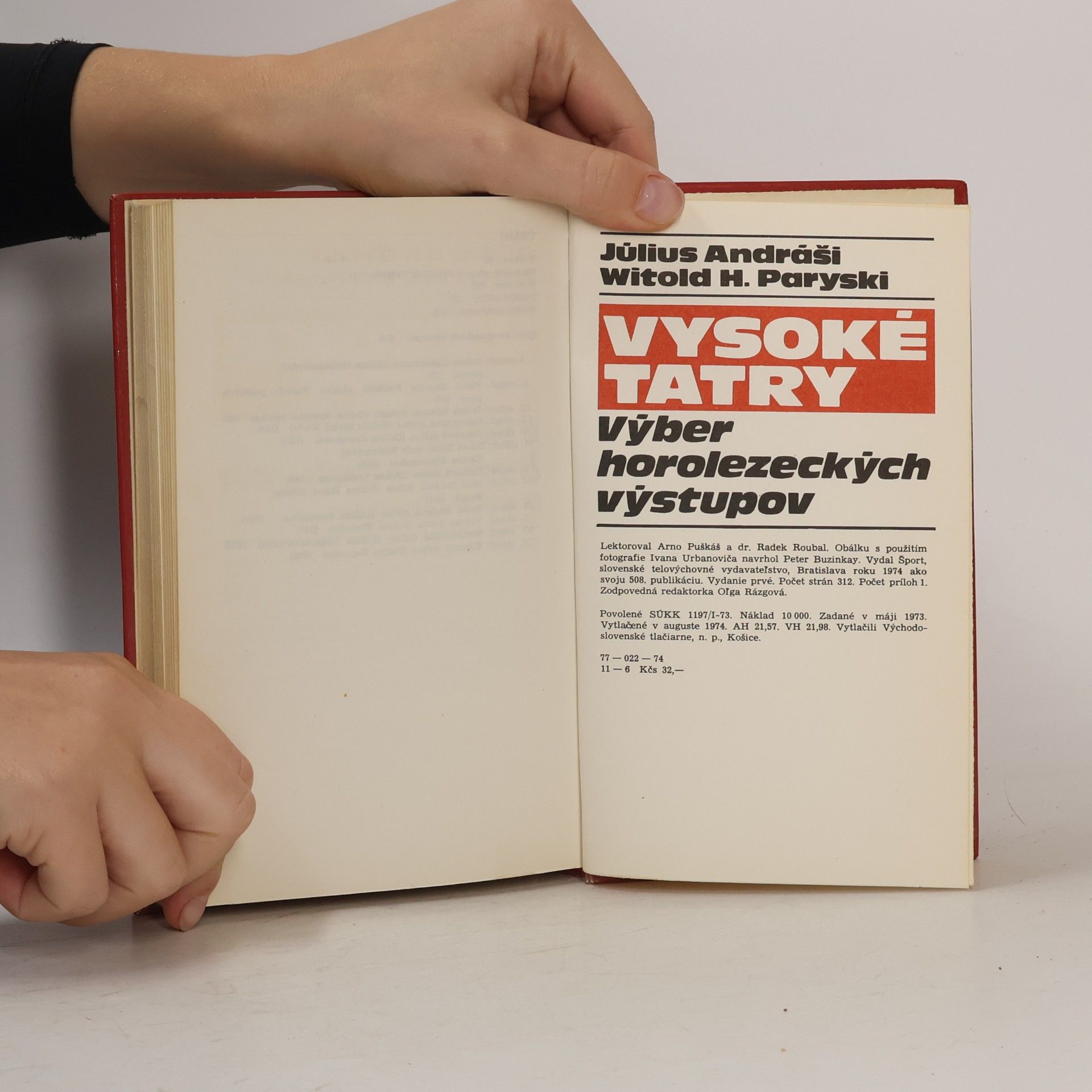 Július Andráši Vysoké Tatry - výber horolezeckých výstupov