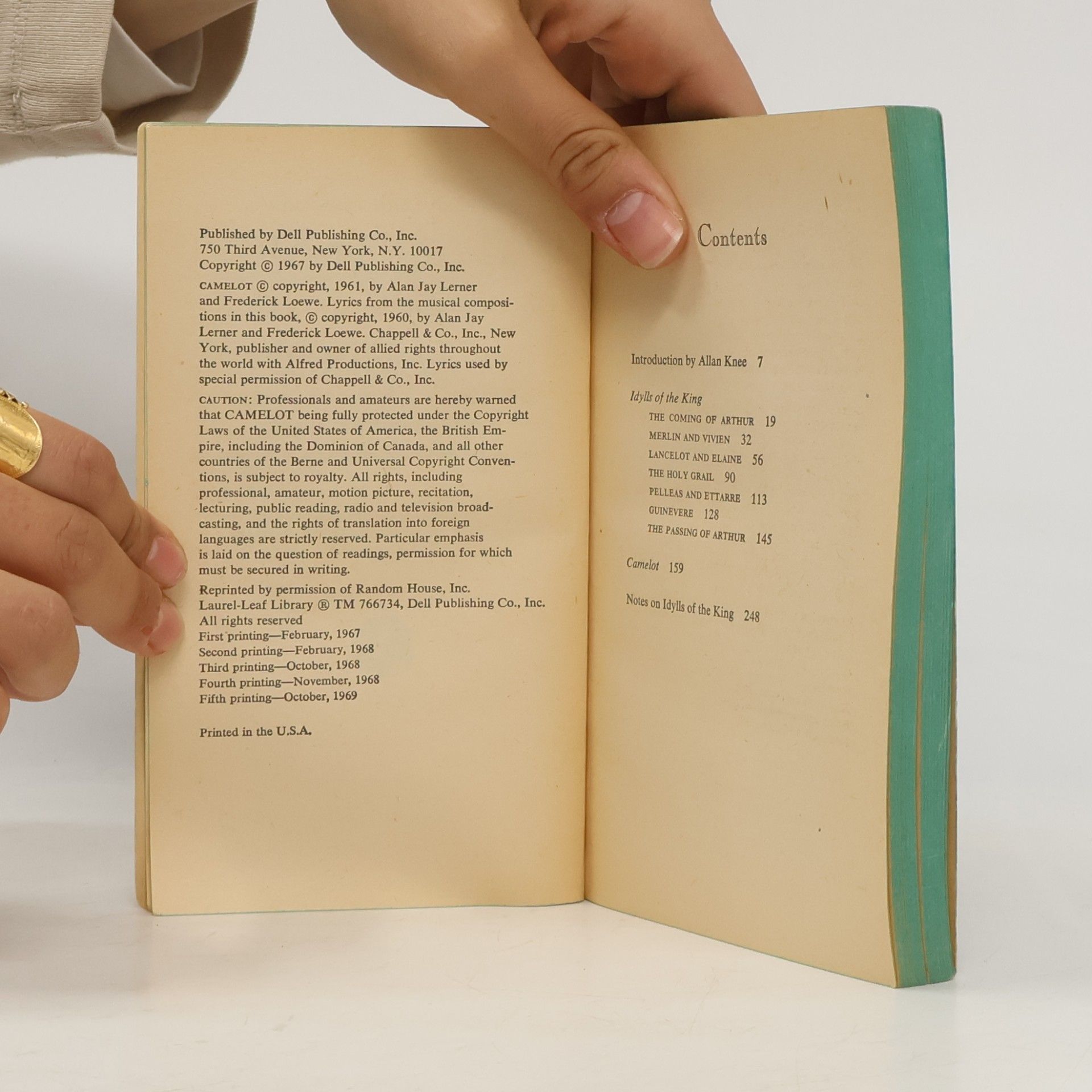 Alan Jay Lerner Selections From Idylls of the King and Camelot