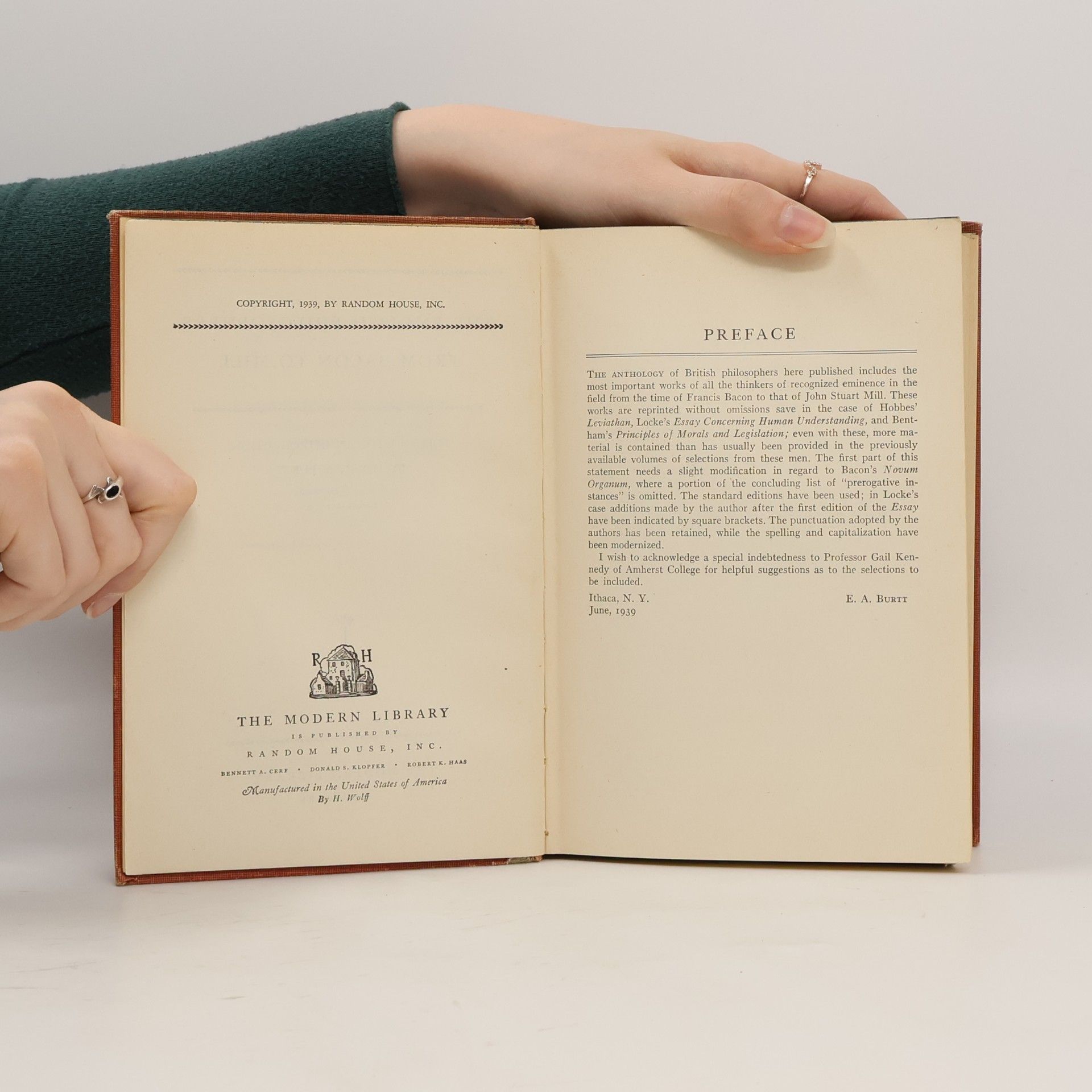 E. A. Burtt The English Philosophers from Bacon to Mill
