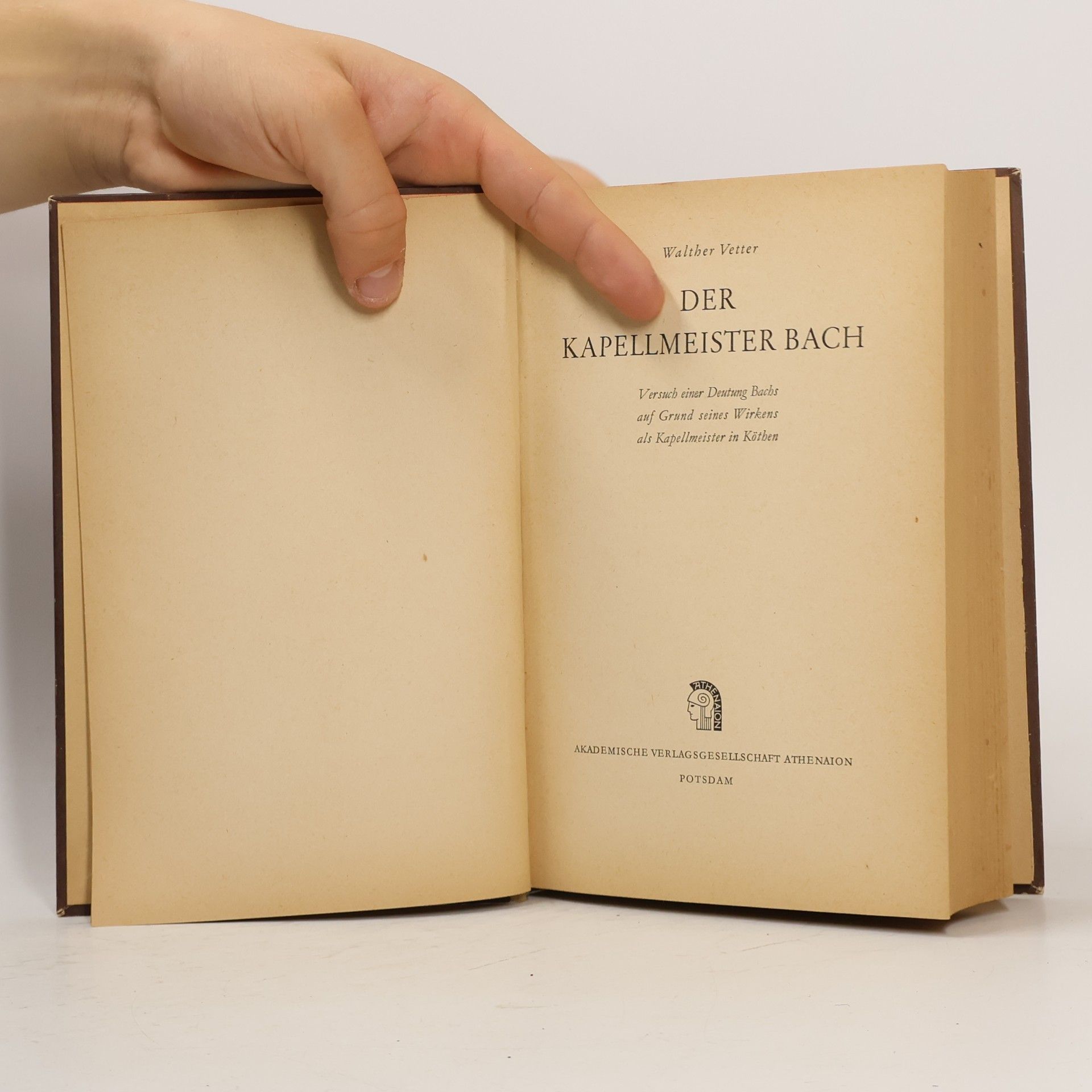 Walther Vetter Der Kapellmeister Bach