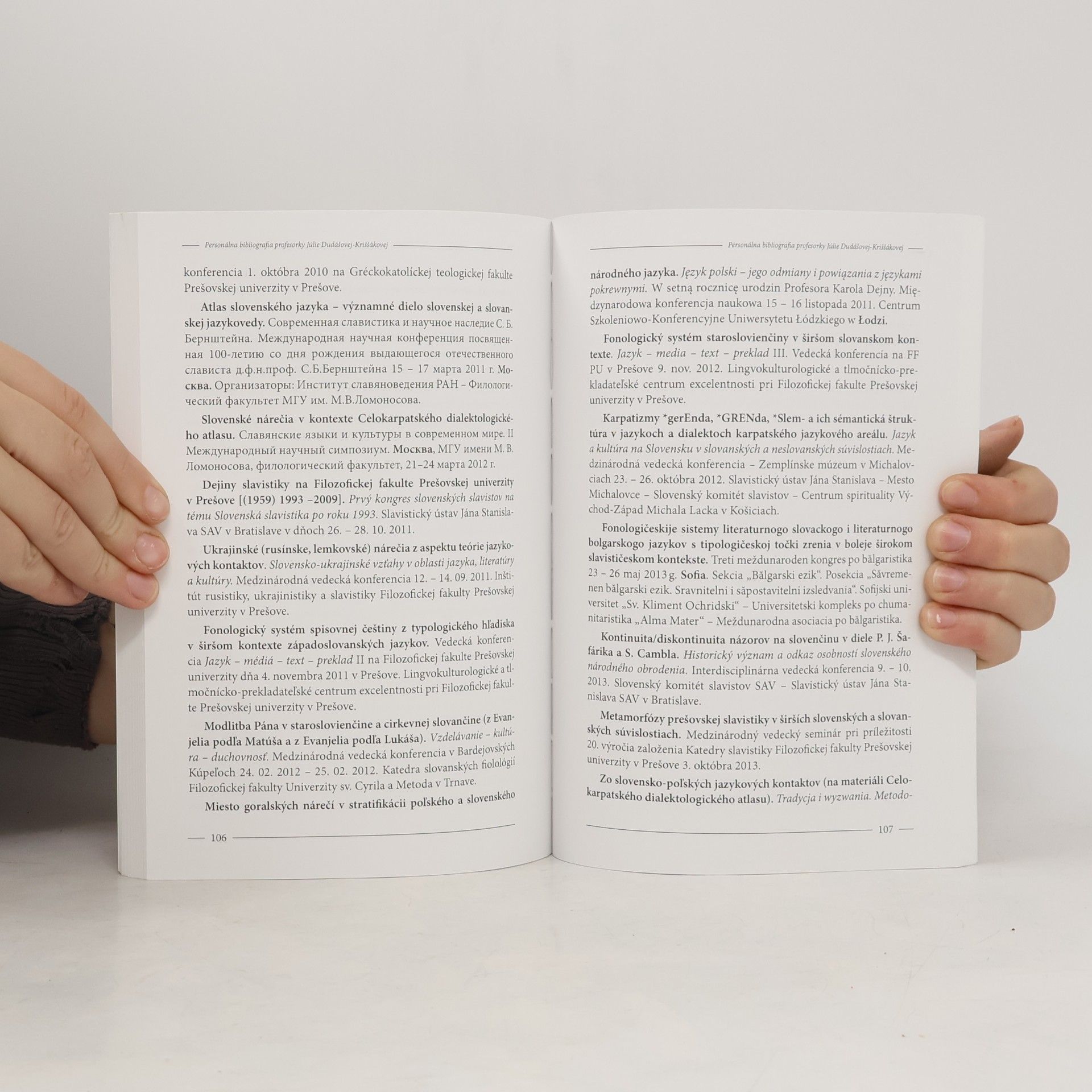 Júlia Dudášová-Kriššáková Personálna bibliografia