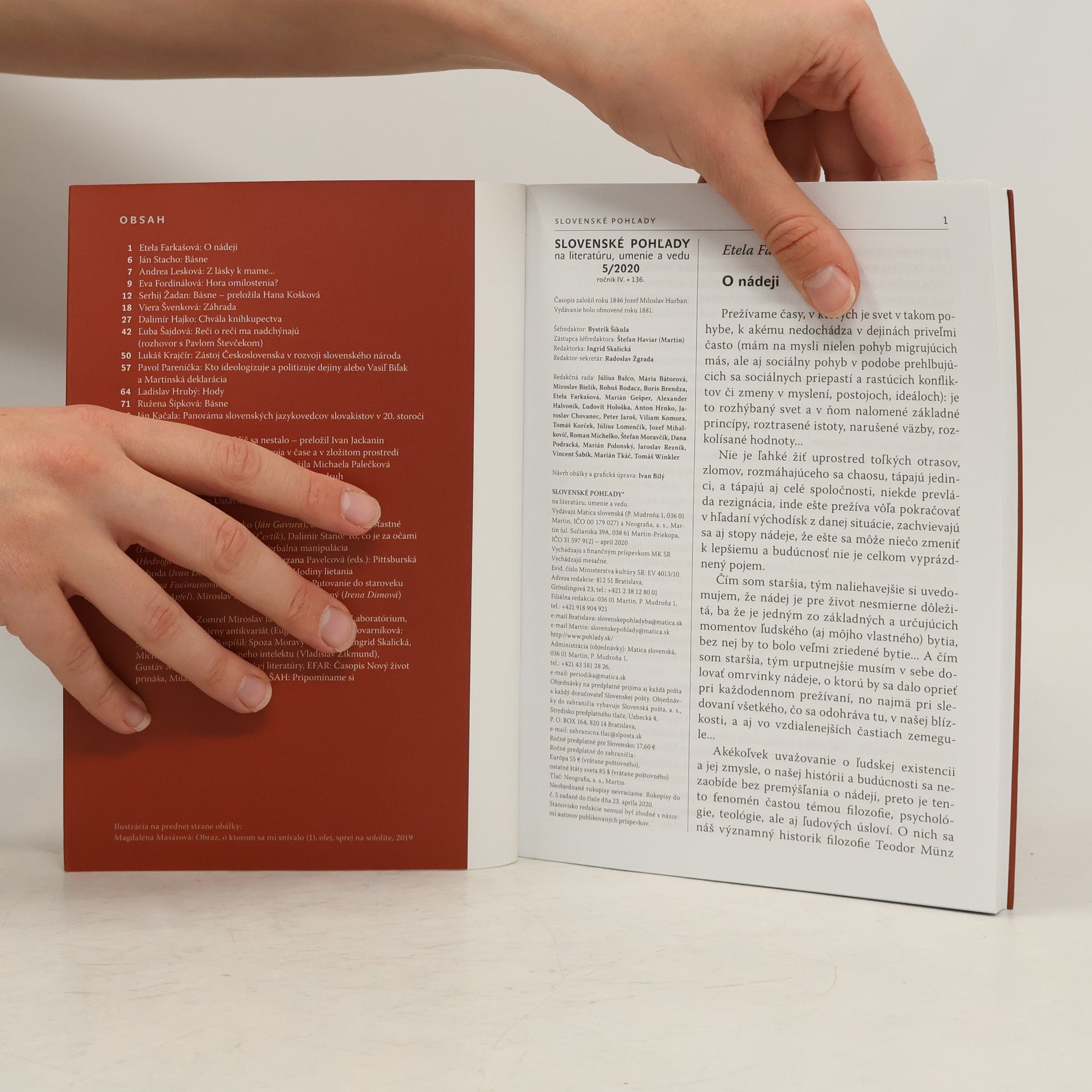 Magdaléna Masárová Slovenské pohľady na literatúru, umenie a vedu 5/2020