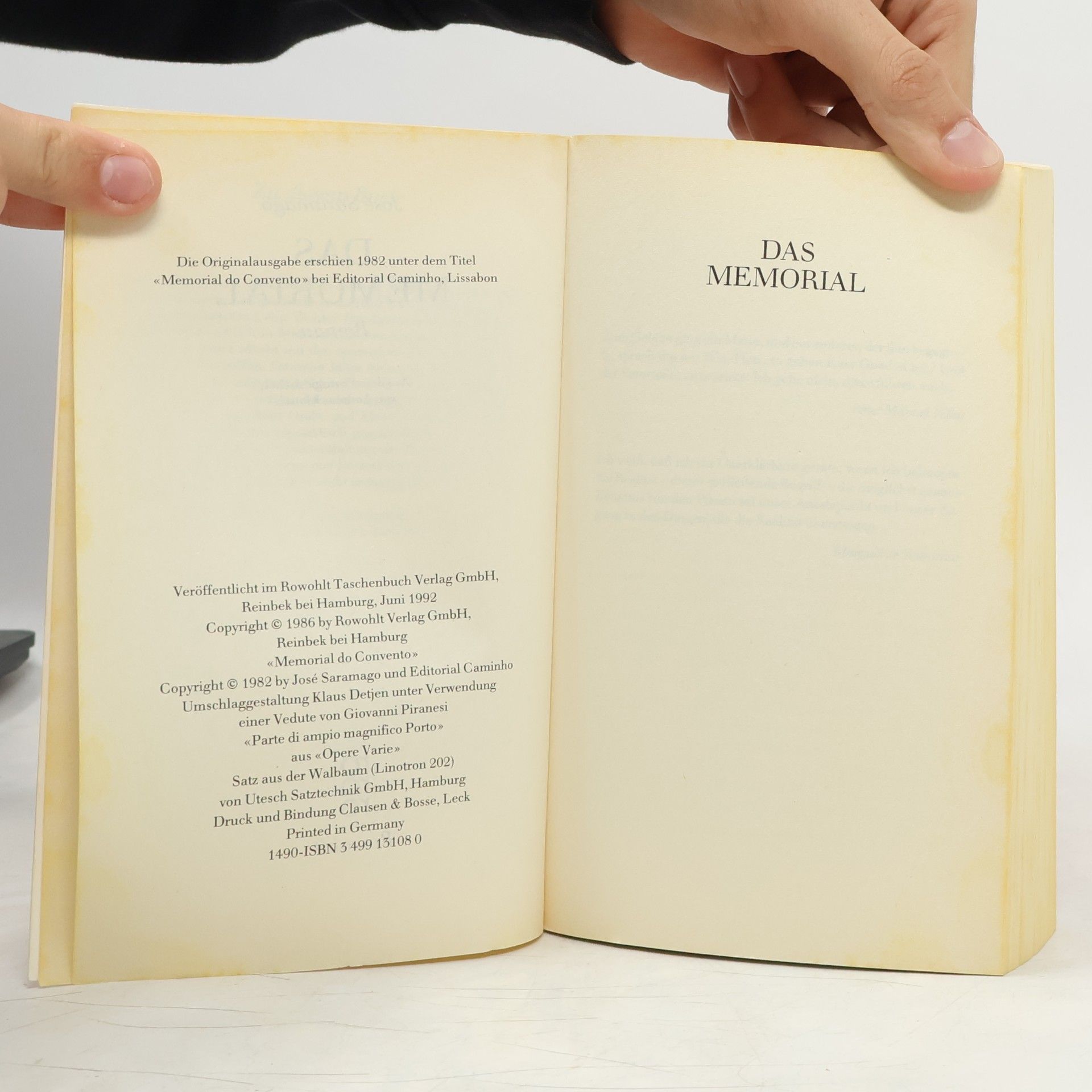 José Saramago Das Memorial