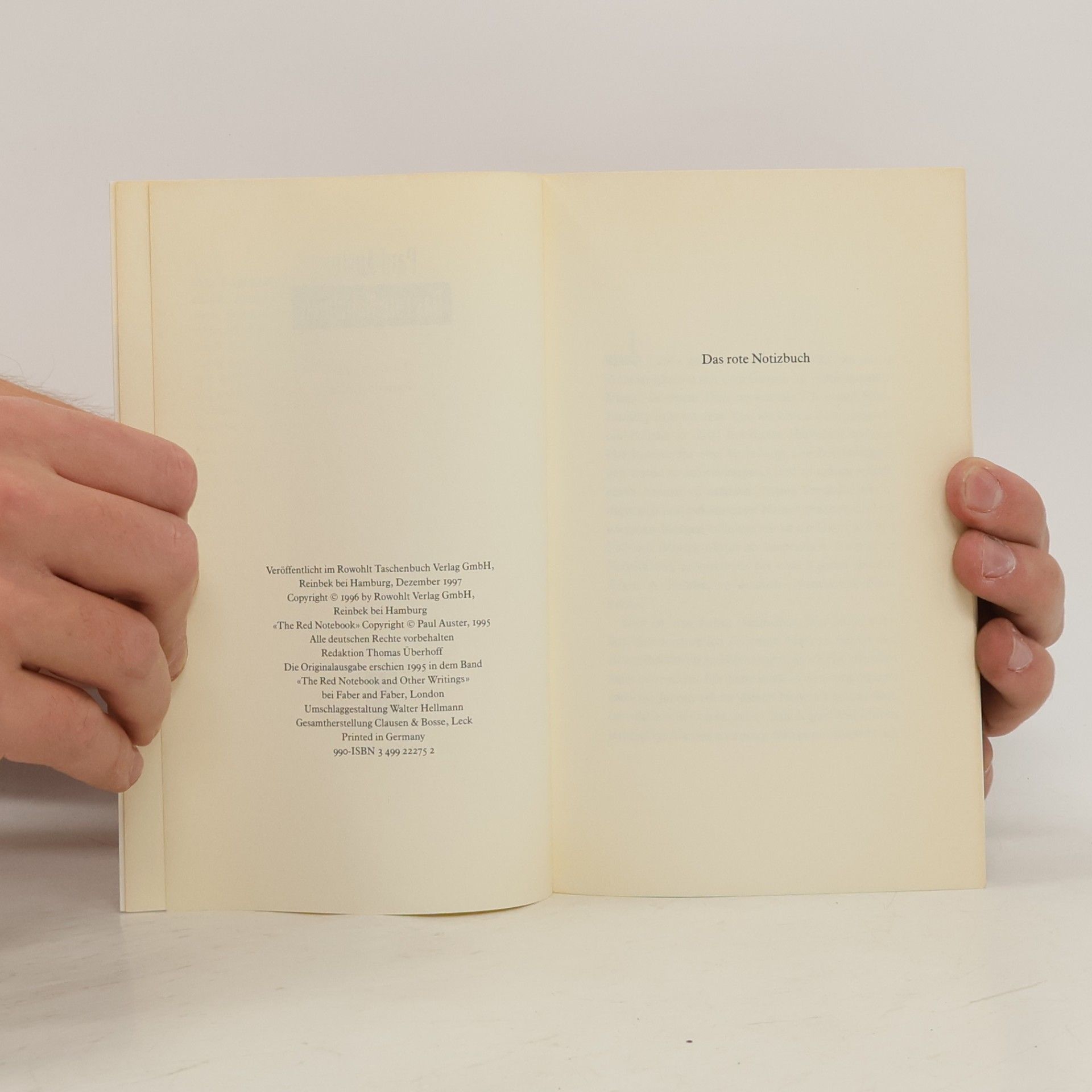 Paul Auster Das rote Notizbuch