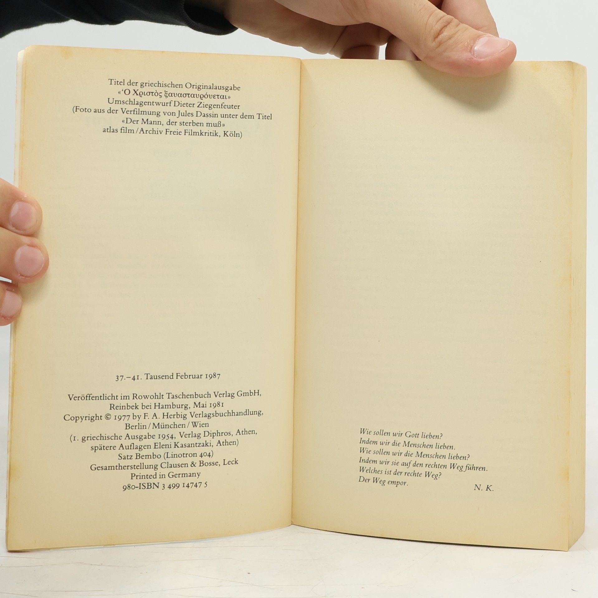 Nikos Kazantzakis Griechische Passion