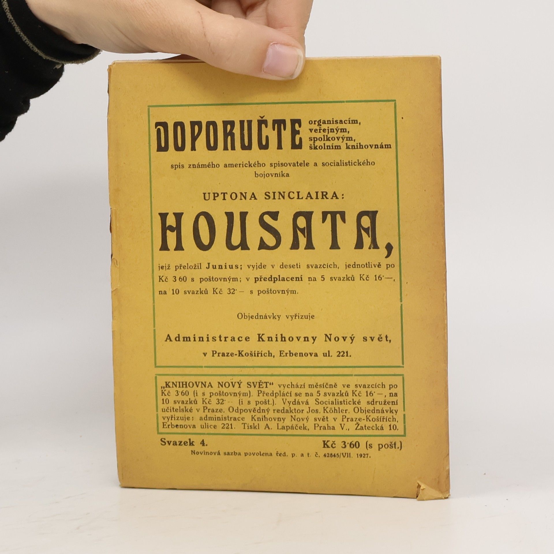 Upton Sinclair Housata I.