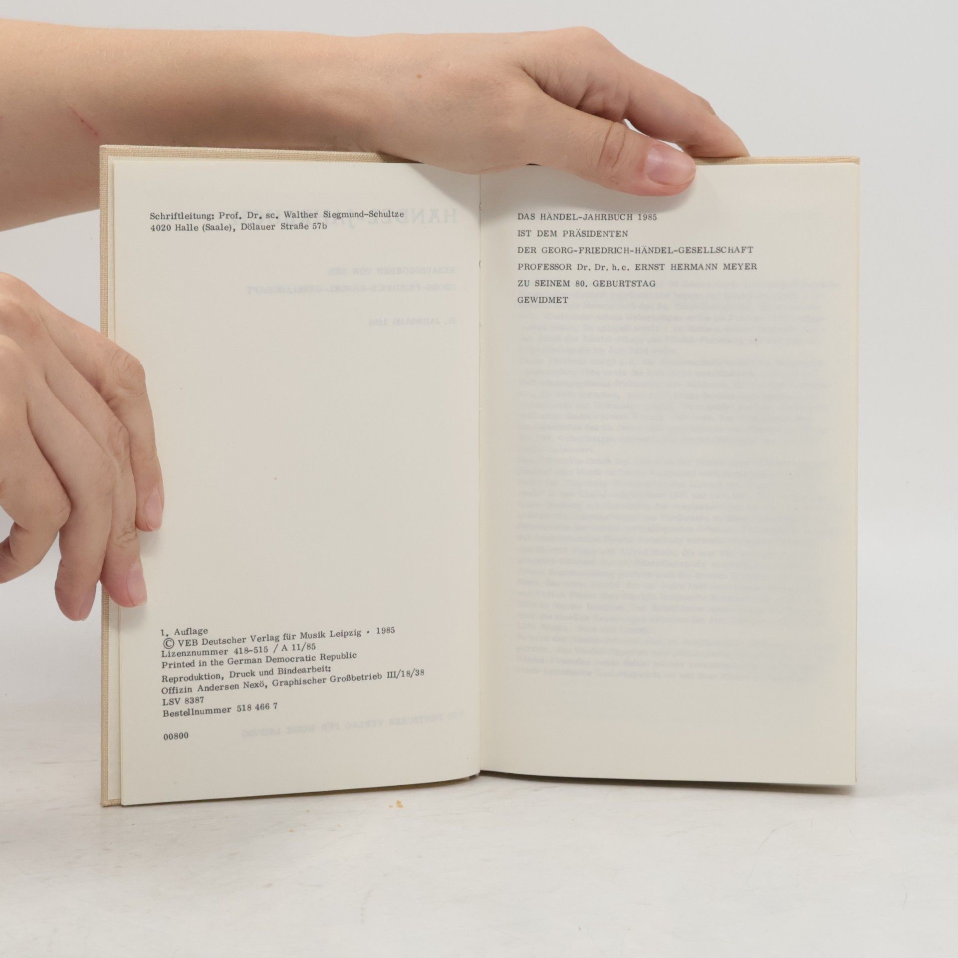 Collectif d'auteurs Händel-Jahrbuch 1985