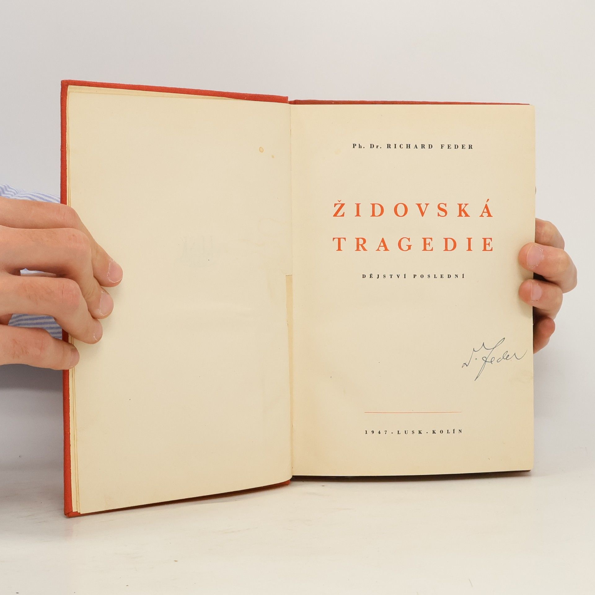 Richard Feder Židovská tragédie