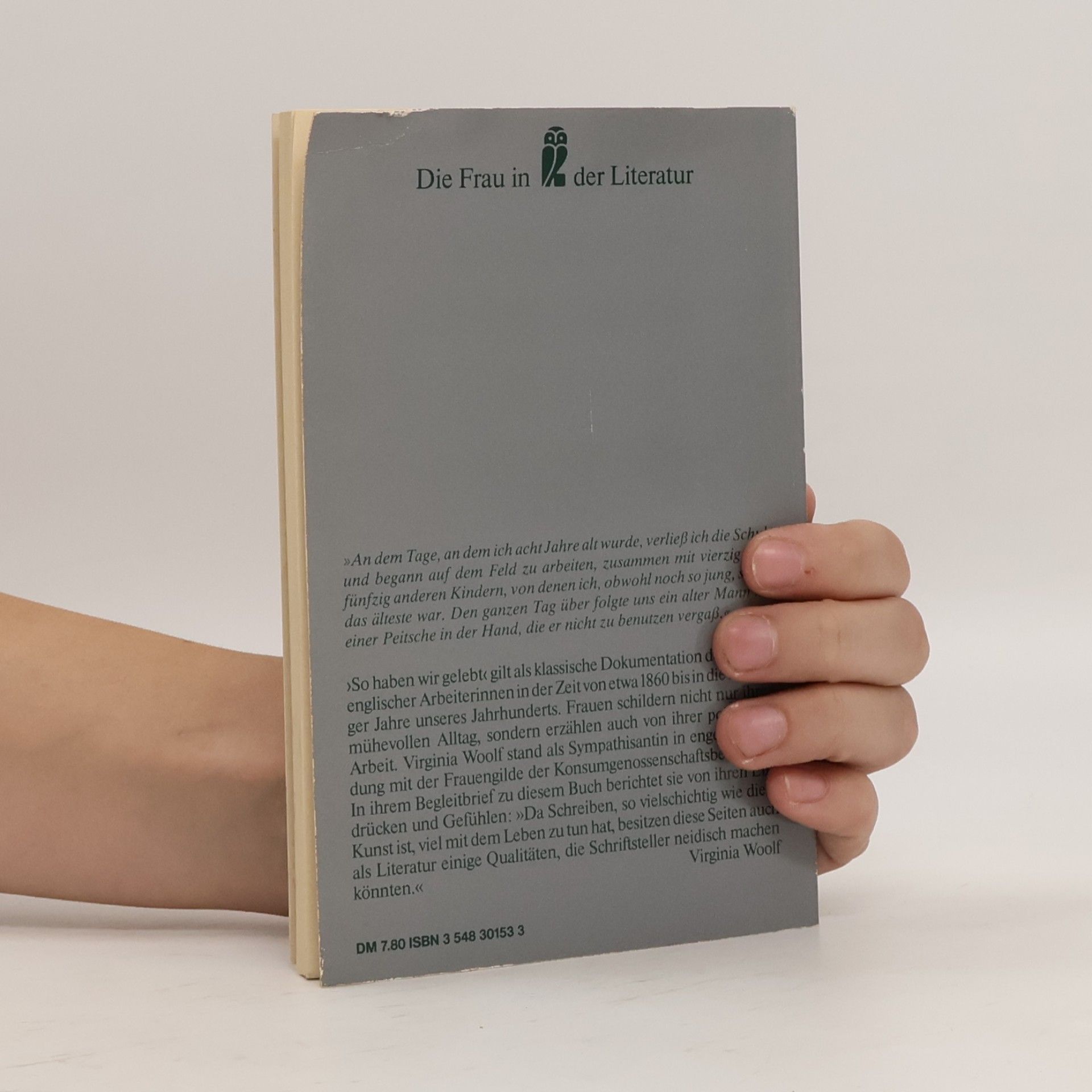 Virginia Woolf So haben wir gelebt. Englische Arbeiterinnen erzählen.