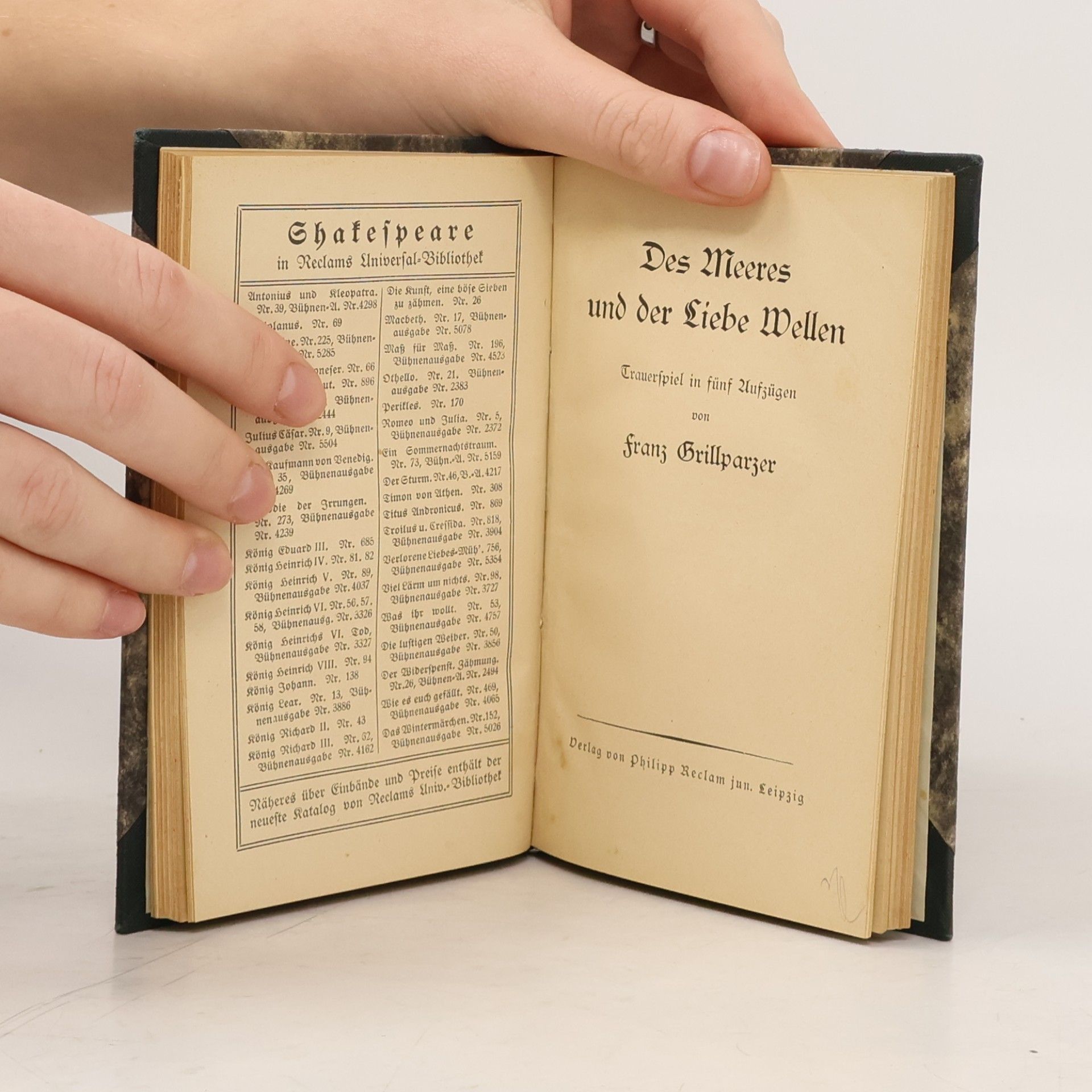 Franz Grillparzer Des Meeres und der Liebe Wellen