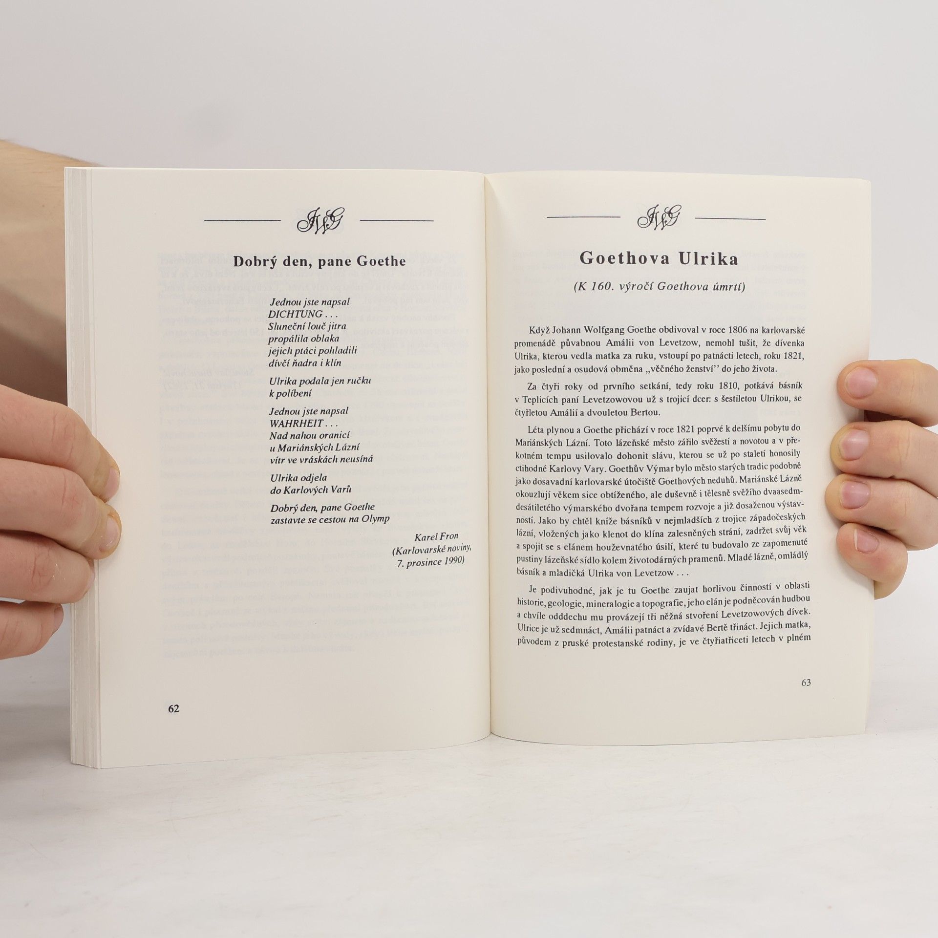 Miroslav Wajs Goethe v západních Čechách, O Goethovi trochu jinak (verše, úvahy a stati)