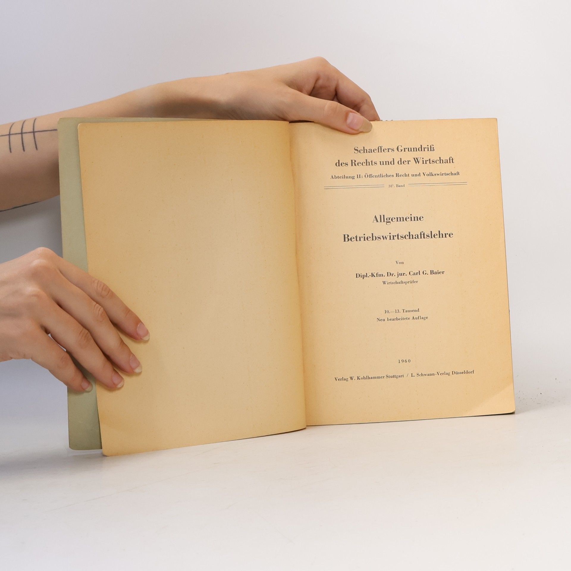 Carl G. Baier Allgemeine Betriebswirtschaftslehre