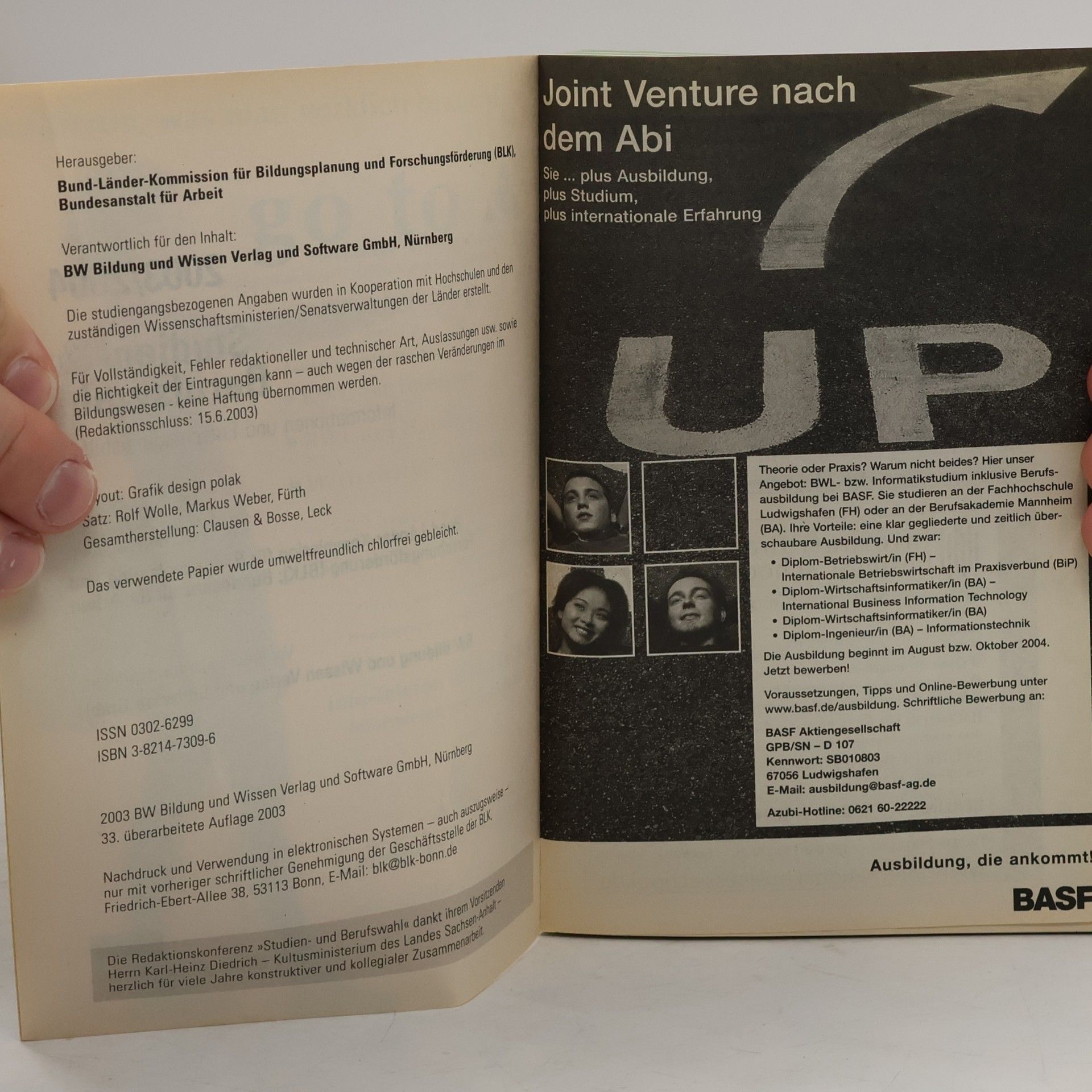 Studien- und Berufswahl 2003/2004