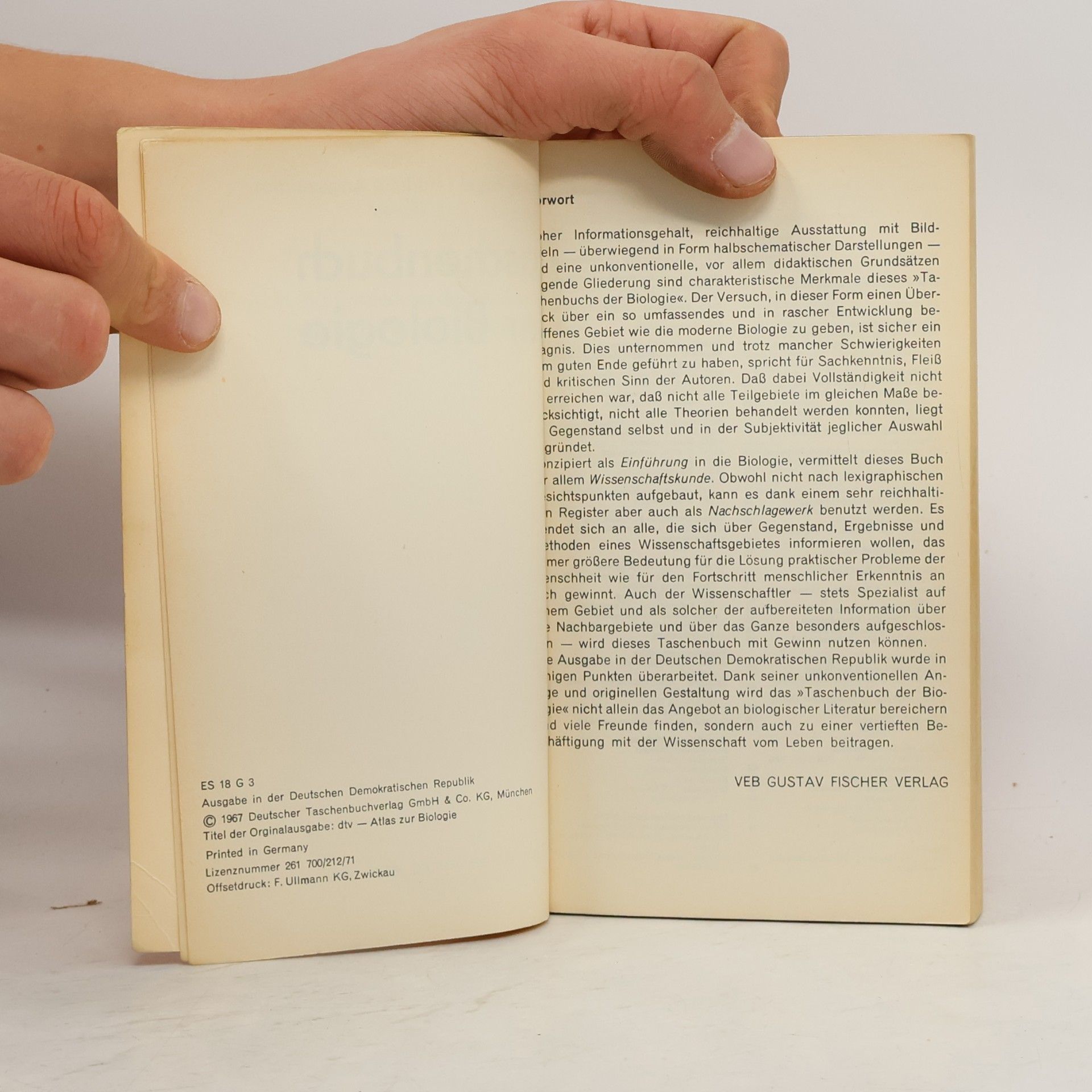 Günter Vogel Taschenbuch der Biologie I.