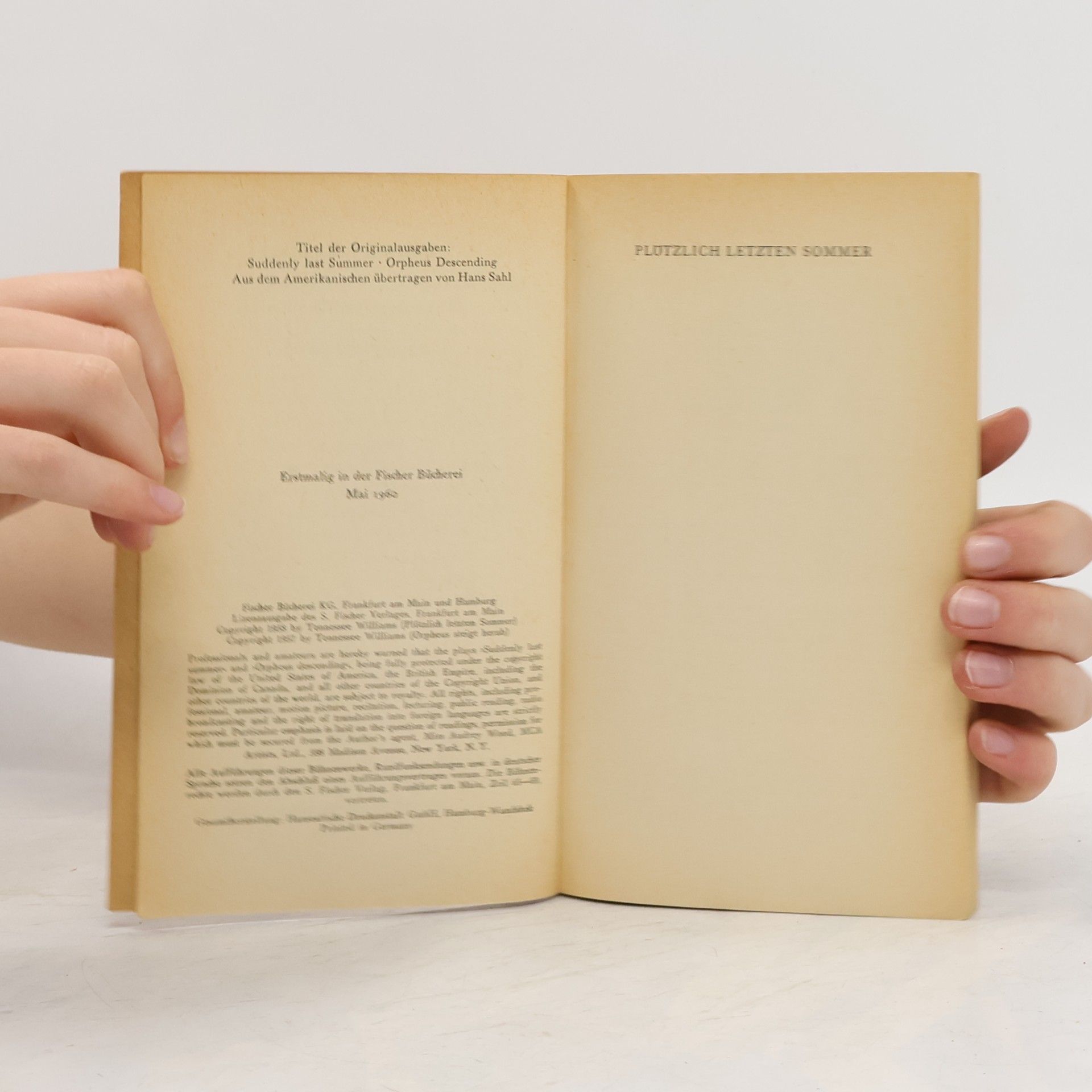 Tennessee Williams Plotzlich Letzten Sommer
