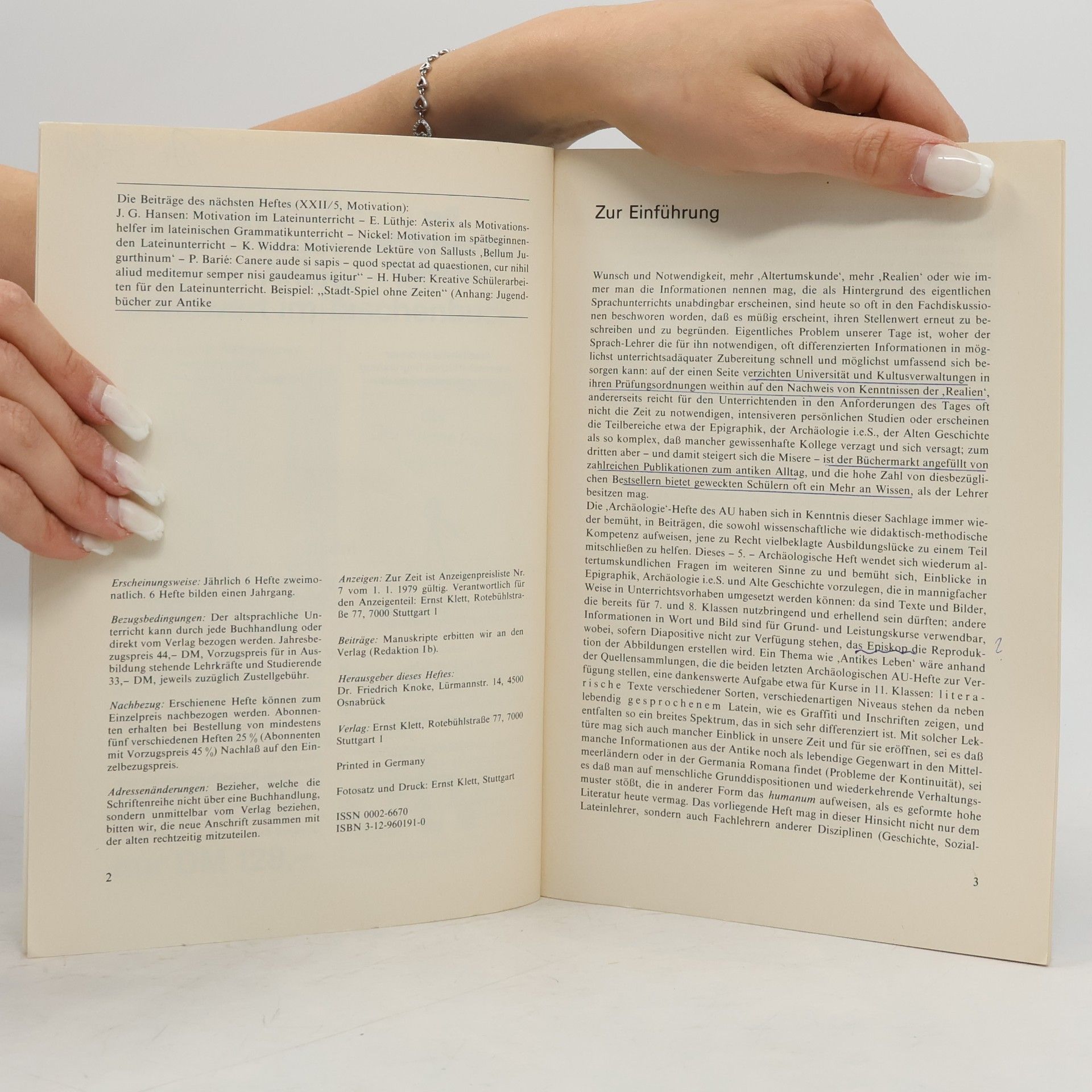 AA.VV. Der altsprachliche Unterricht 4/79