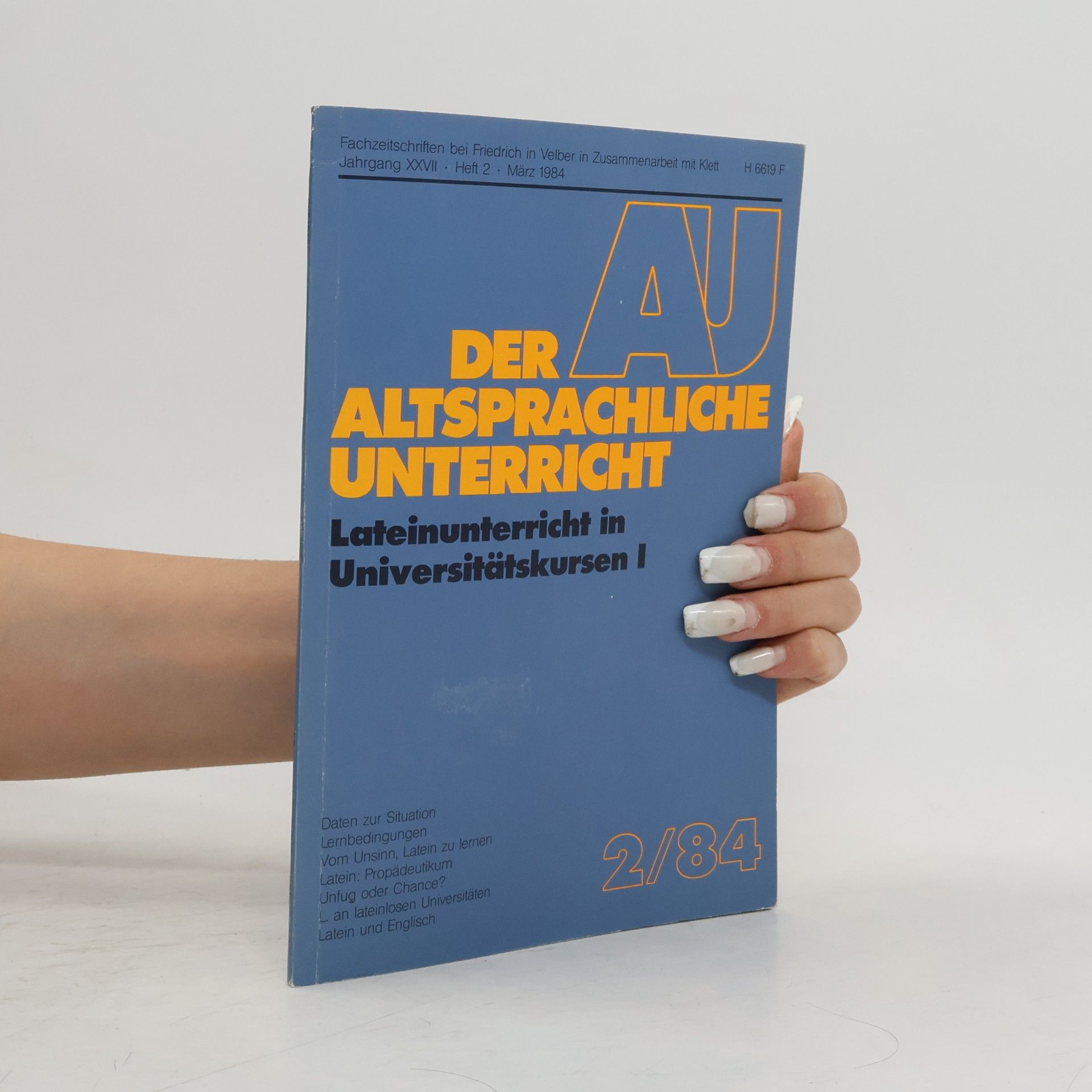 kolektiv AU DER ALTSPRACHLICHE UNTERRICHT 2/84