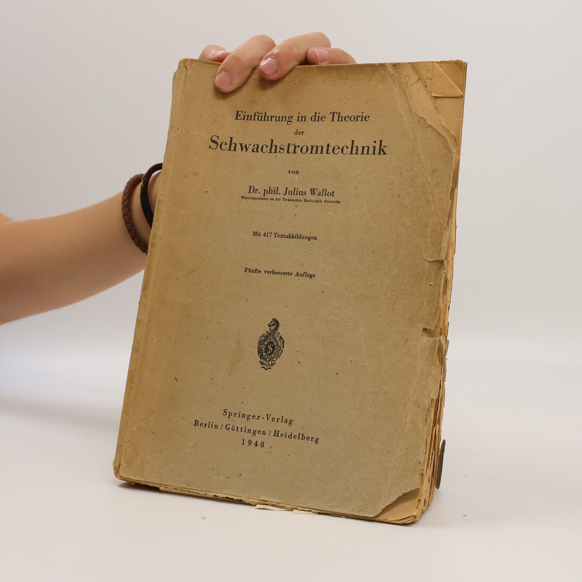 Julius Wallot Einführung in die Theorie der Schwachstromtechnik