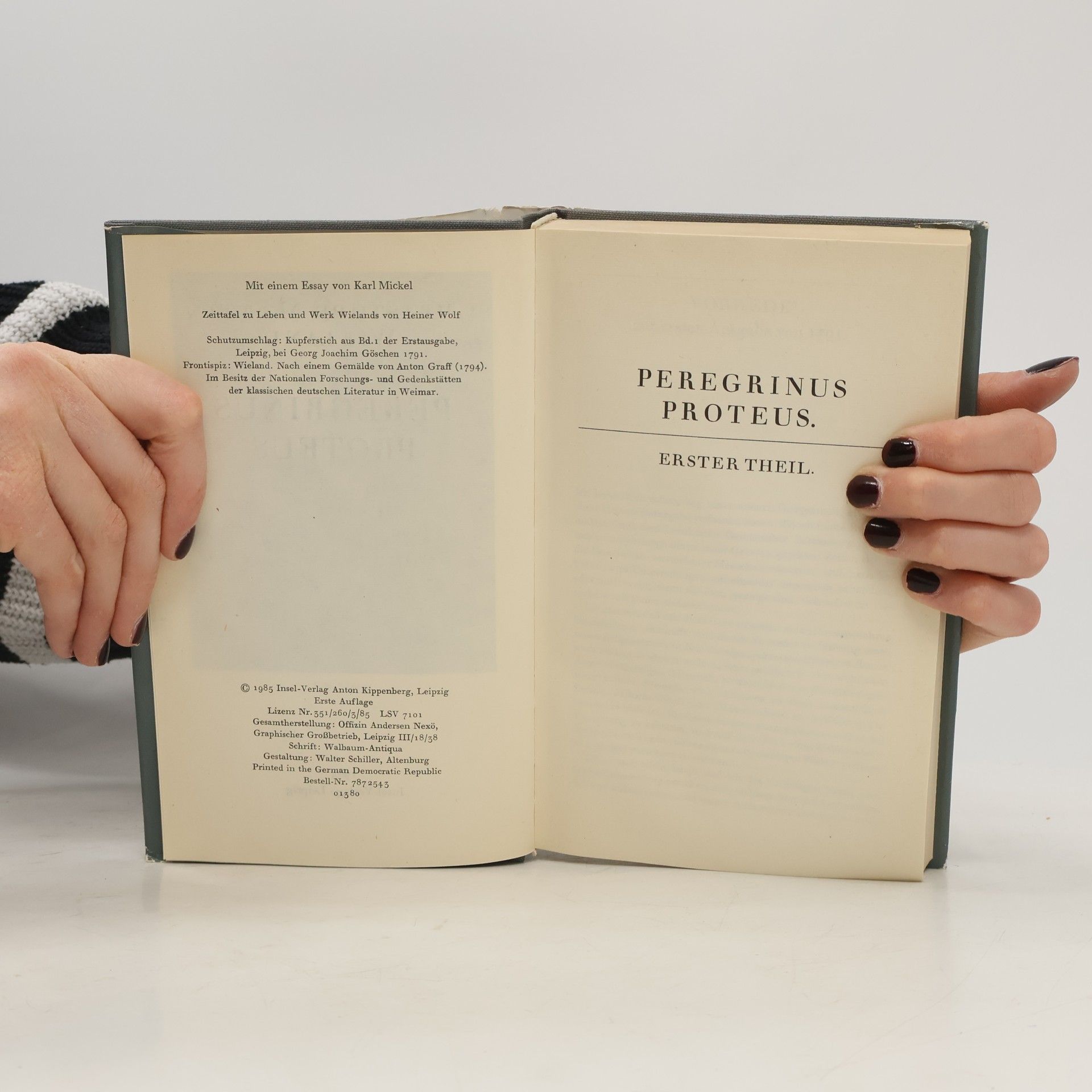 Christoph Martin Wieland Peregrinus Proteus