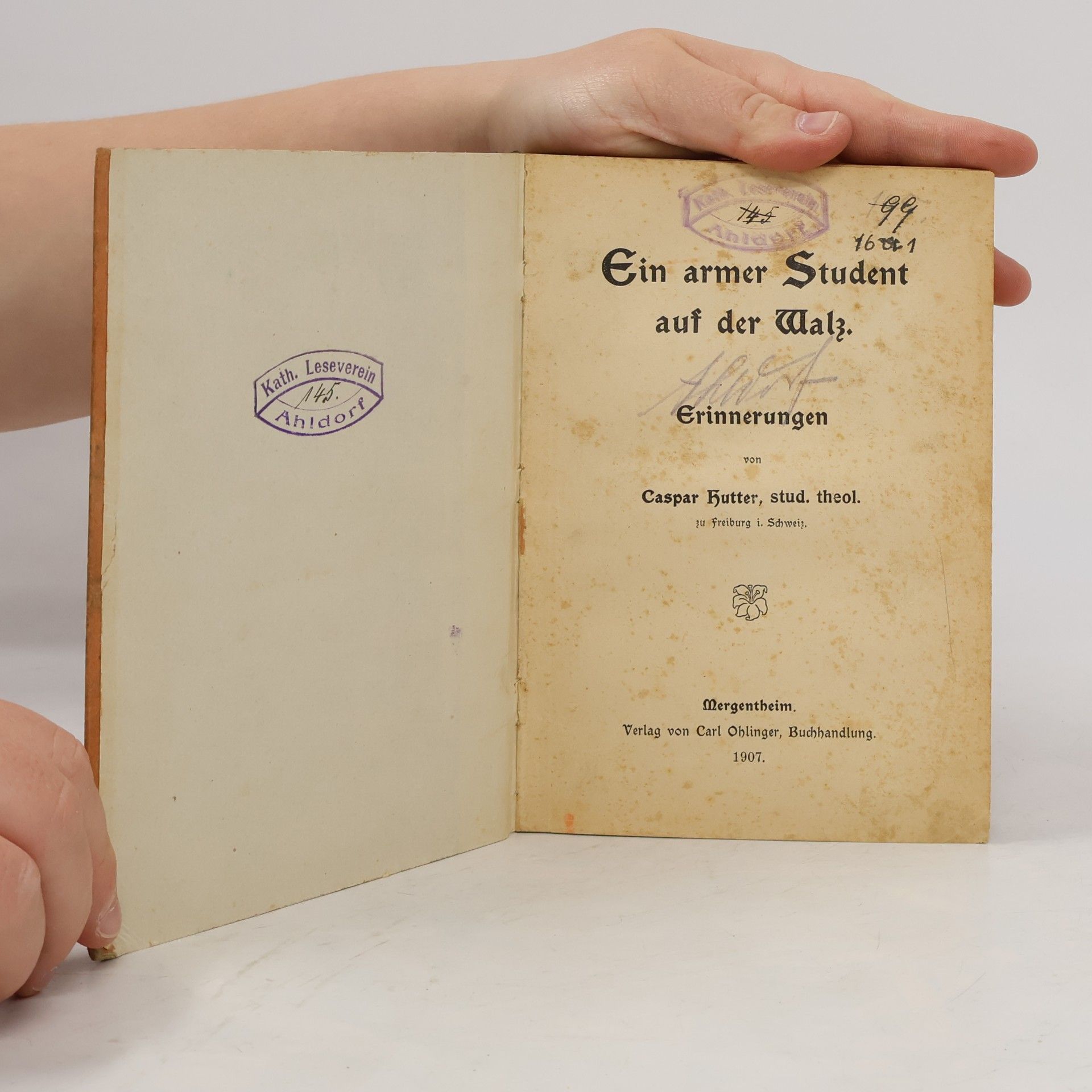 Caspar Hutter Ein armer Student auf der Walz