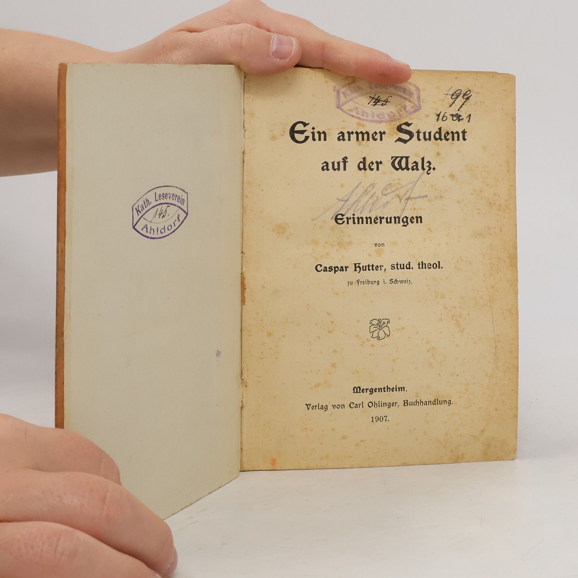 Caspar Hutter Ein armer Student auf der Walz