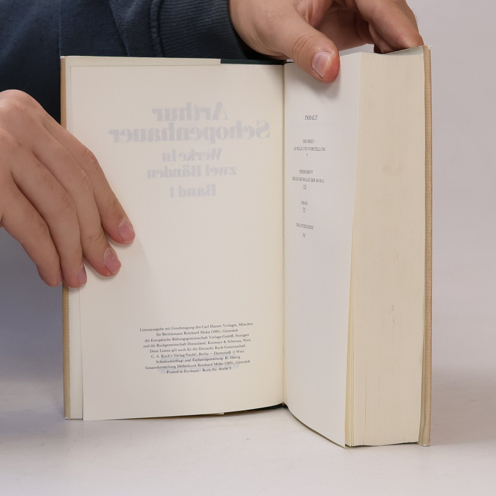 Arthur Schopenhauer Werke in zwei Bänden