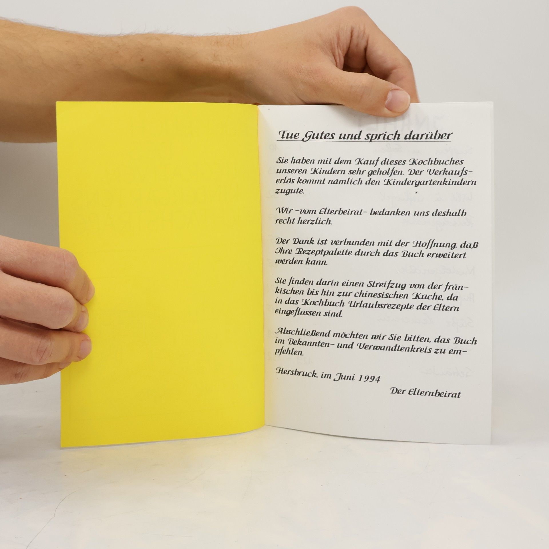 Ah Kochbuch des Integrativen Kindergartens fichtachstraße
