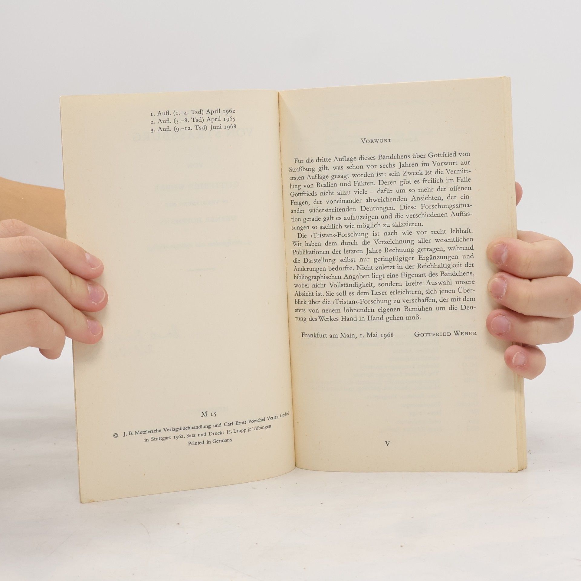 Gottfried Weber Sammlung Metzler - 15: Gottfried von Strassburg