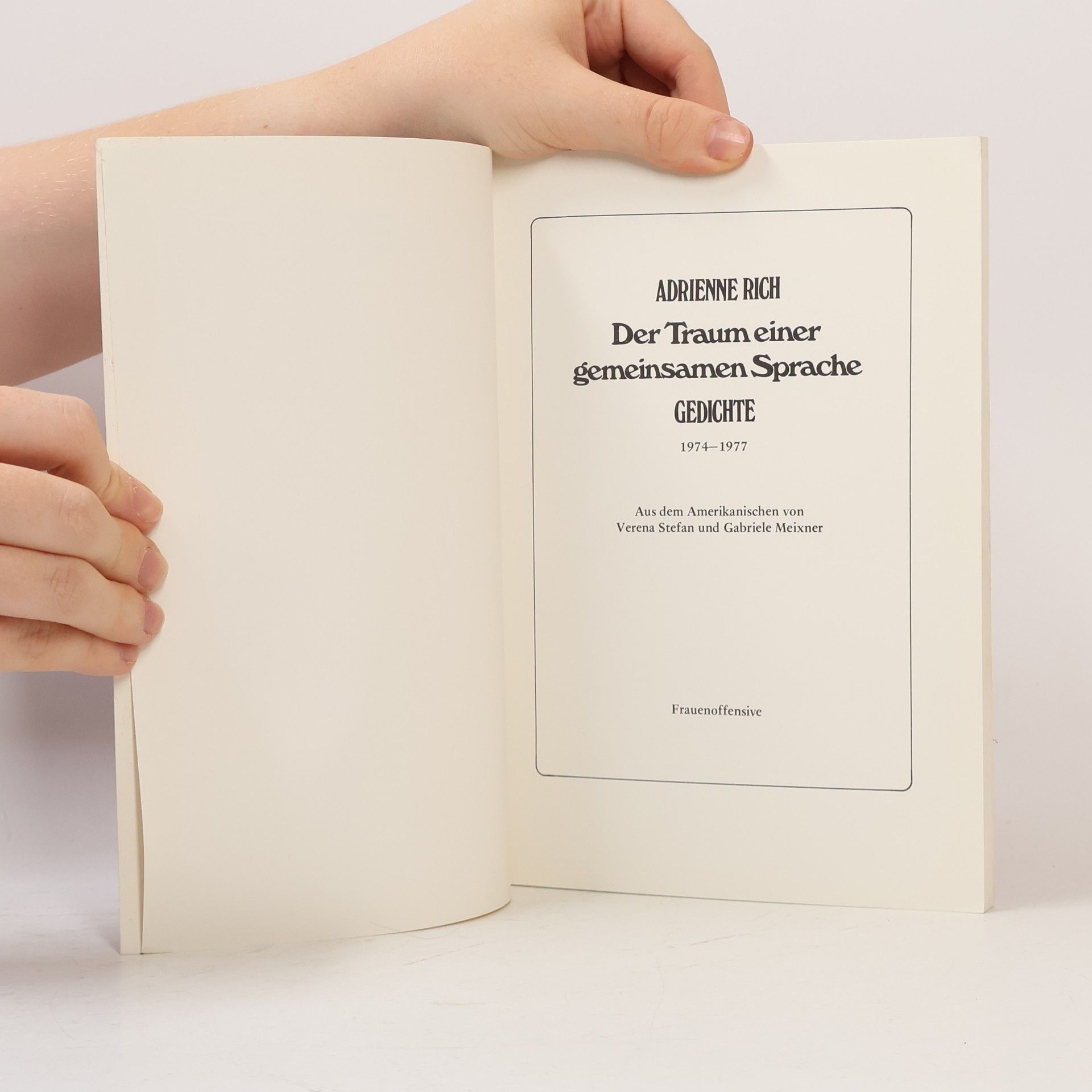 Adrienne Richová Der Traum einer gemeinsamen Sprache - Gedichte 1974 - 1977