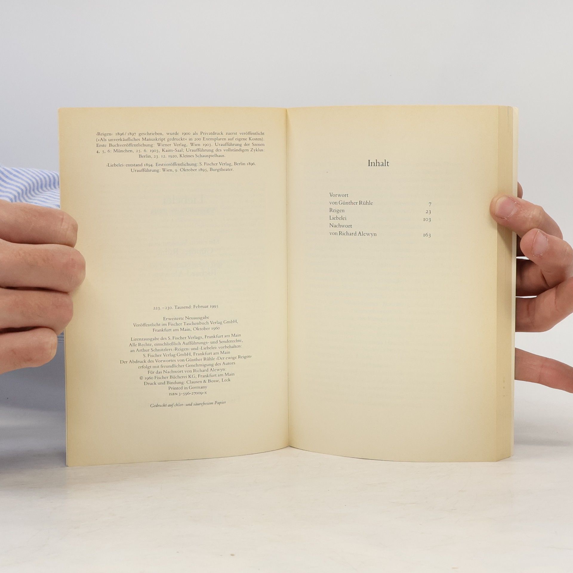 Arthur Schnitzler Reigen Liebelei