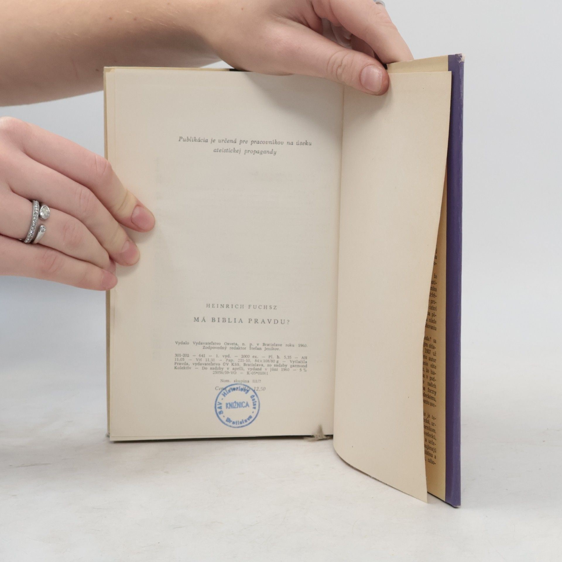 Heinrich Fuchsz Má biblia pravdu? : vybrané kapitoly z dejín boja teológie proti vedeckému pokroku