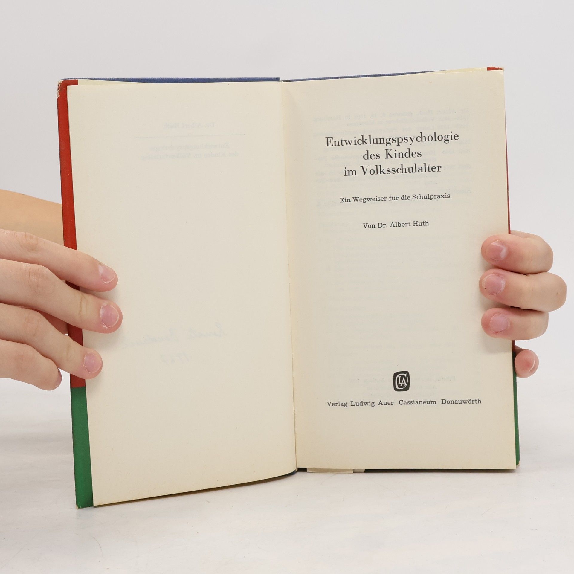 Albert Huth Entwicklungspsychologie des Kindes im Volksschulalter
