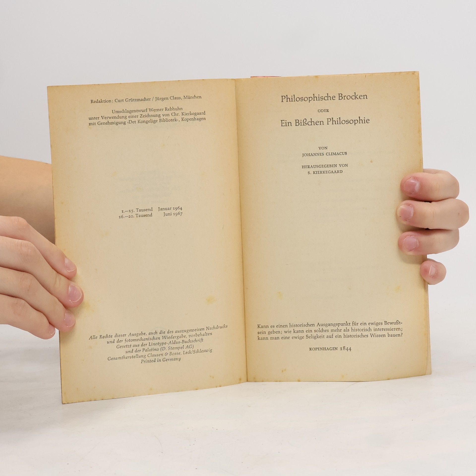 Soren Kierkegaard Werke V. Philosophische Brocken