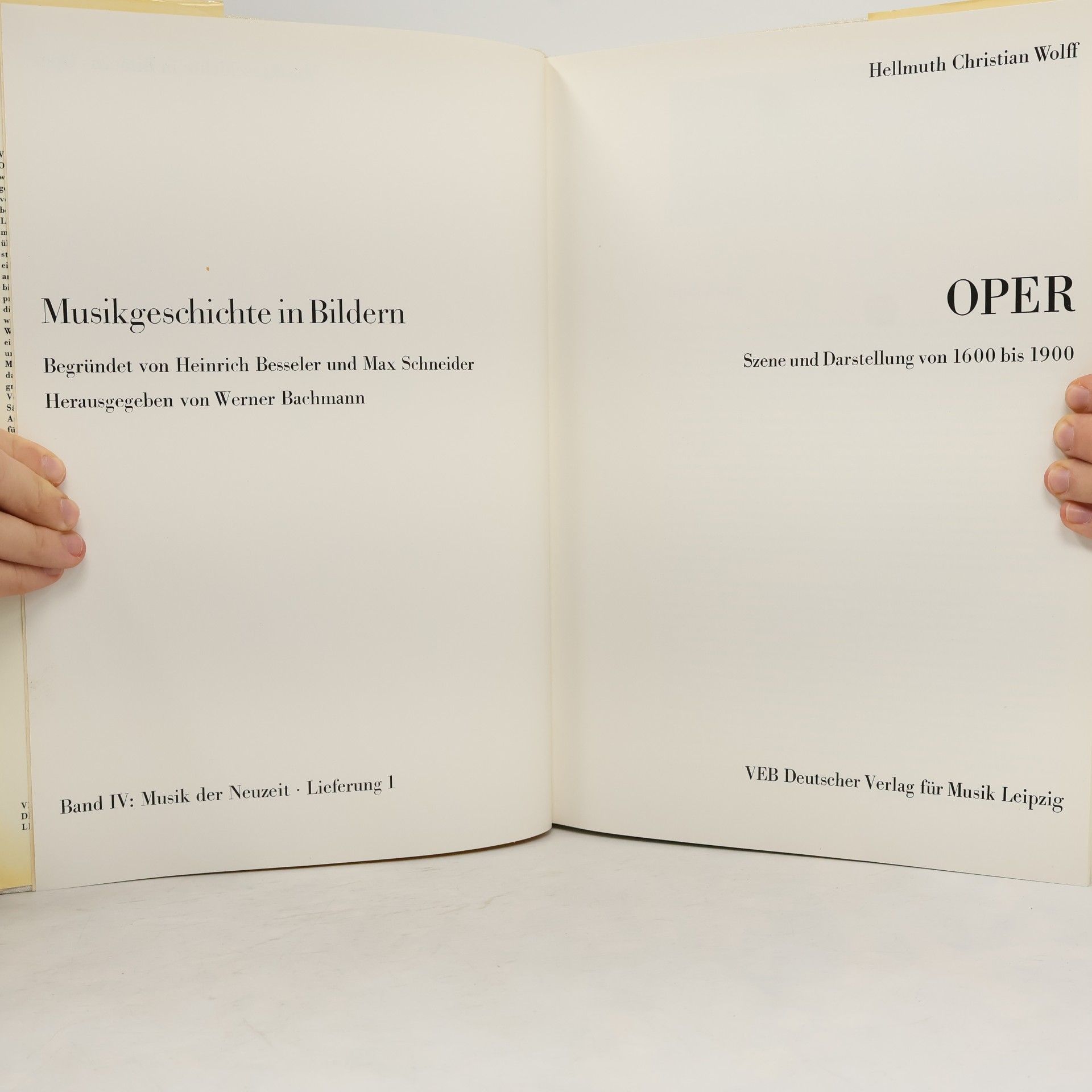 H. Ch. Wolff Musikgeschichte in Bildern: Oper