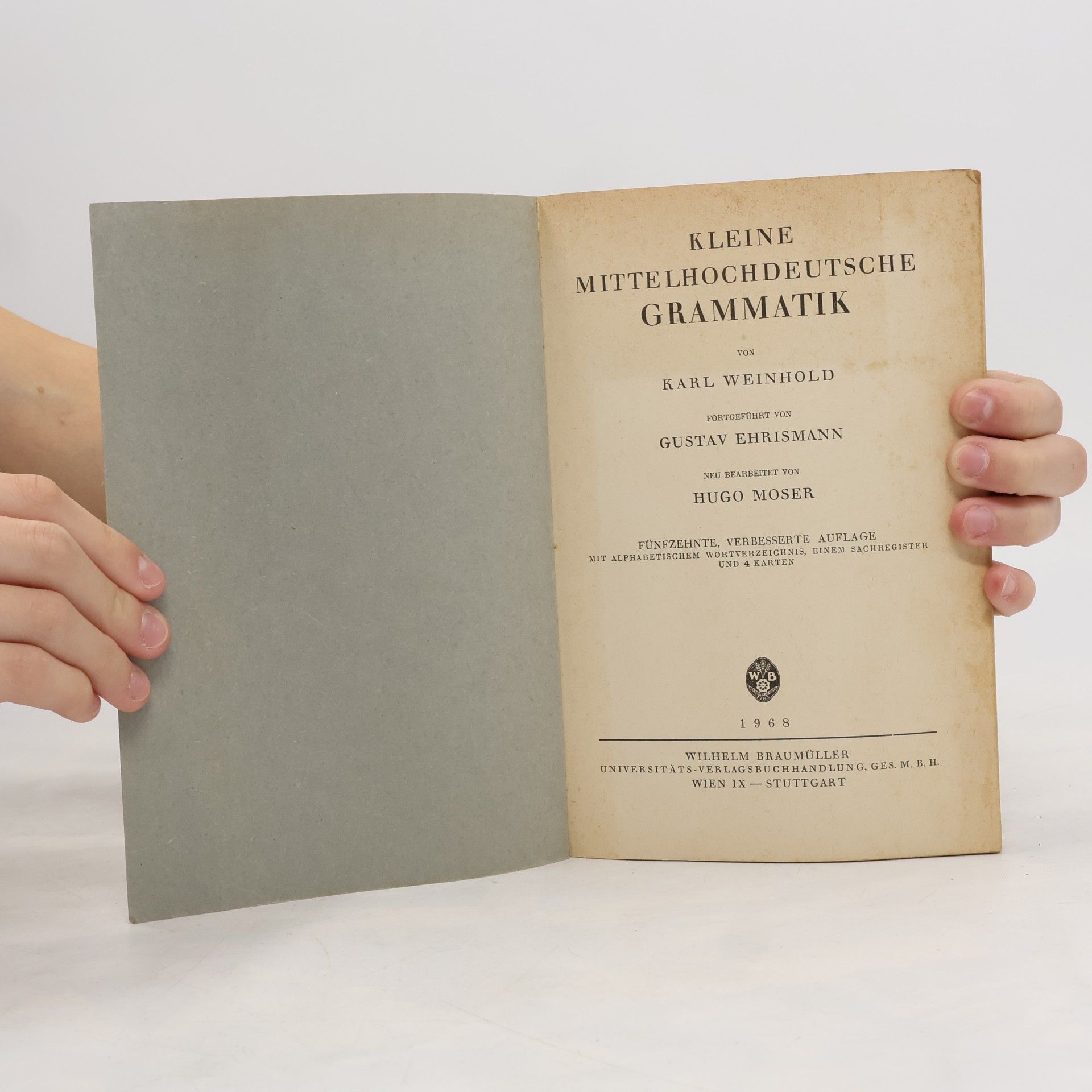 Hugo Moser Kleine mittelhochdeutsche Grammatik