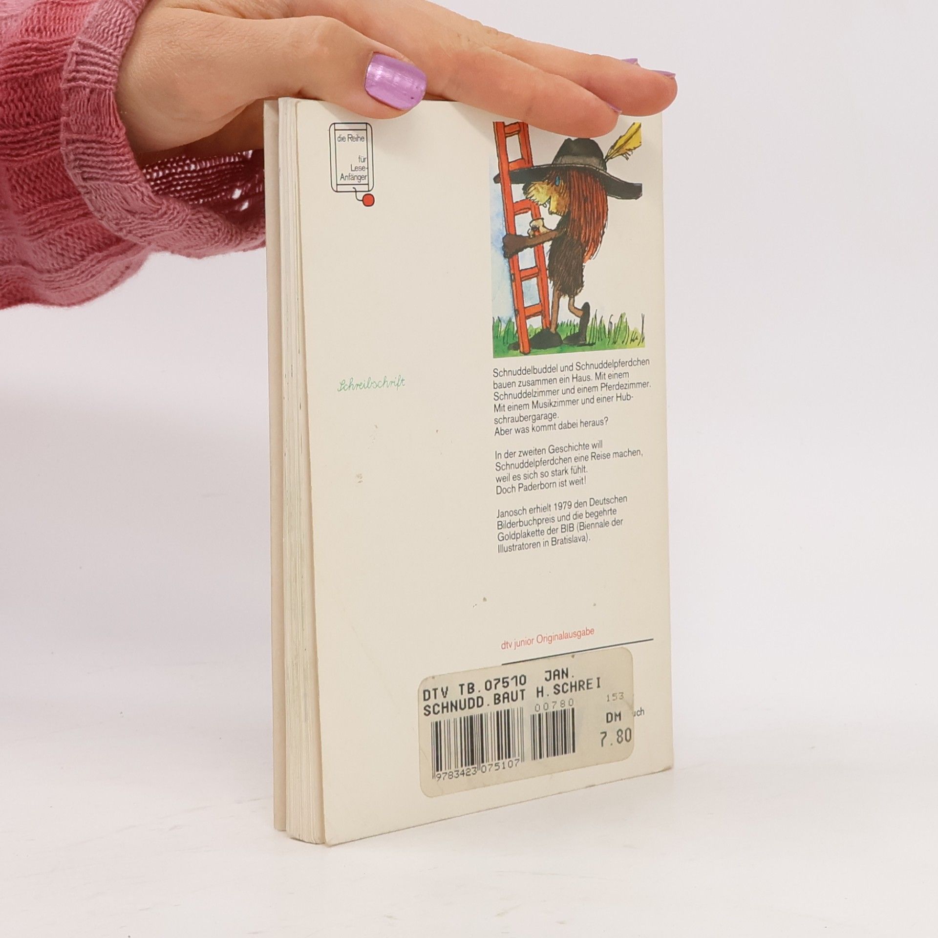 Janosch Schnuddelbuddel baut ein Haus und Der Wandertag nach Paderborn. Schreibschrift