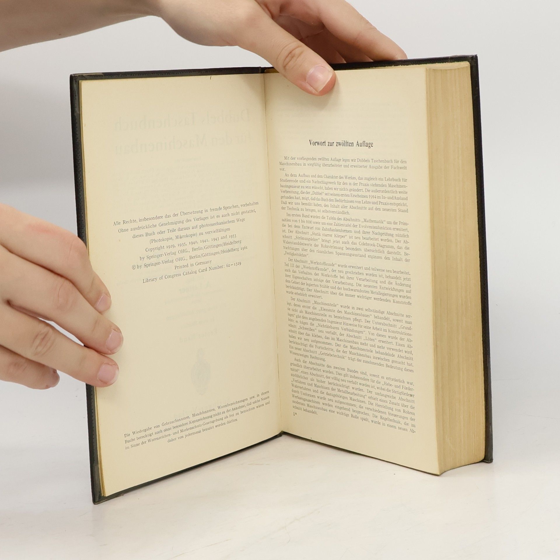 F. Sass Dubbels Taschenbuch für den Maschinenbau I.